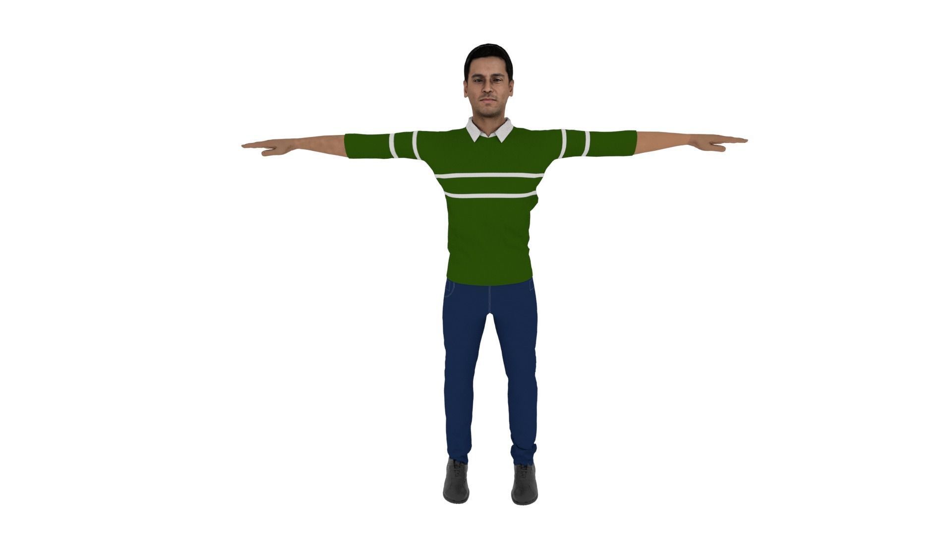 Realistic Character Male Low-poly 3D model_1