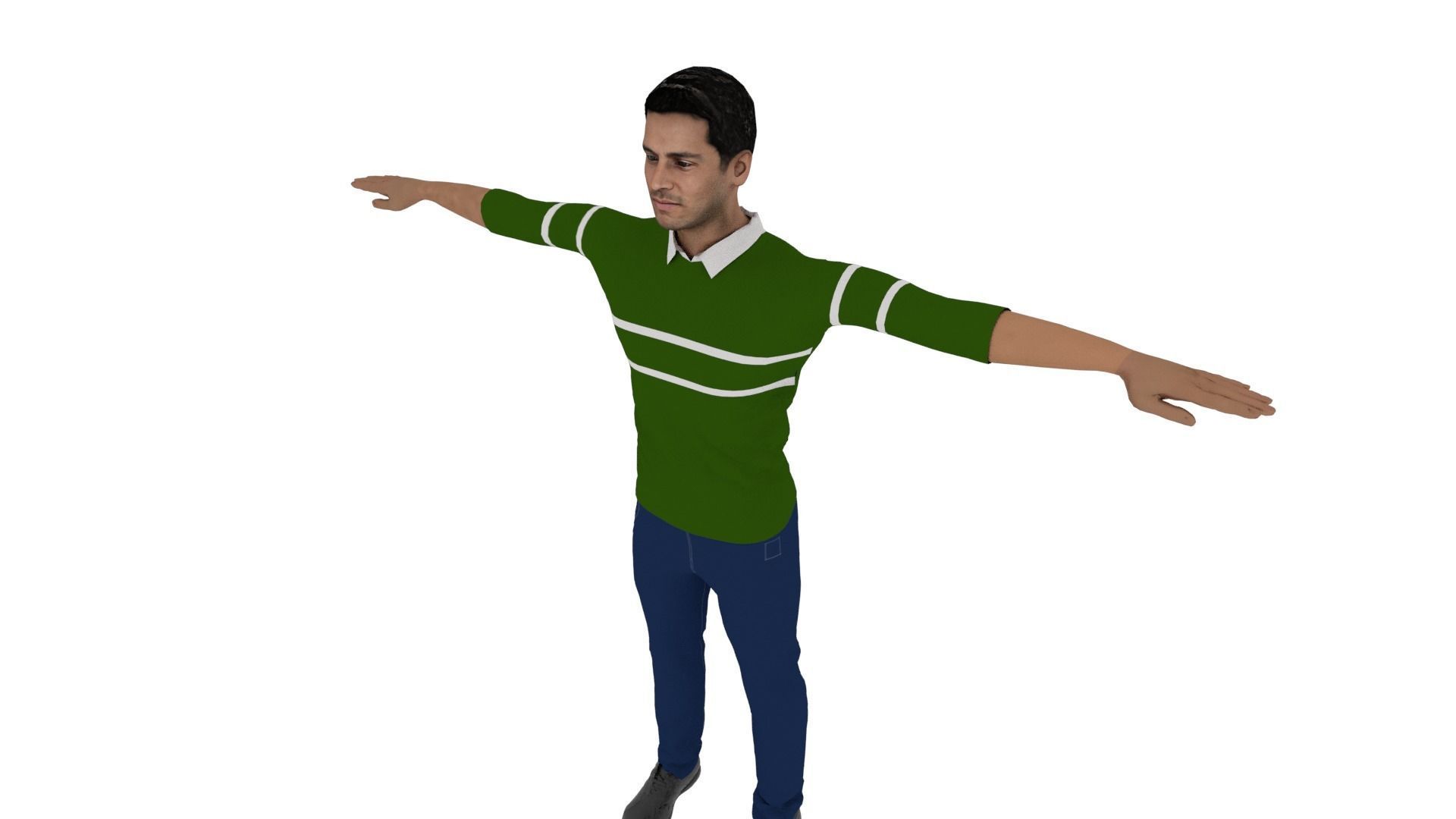 Realistic Character Male Low-poly 3D model_3