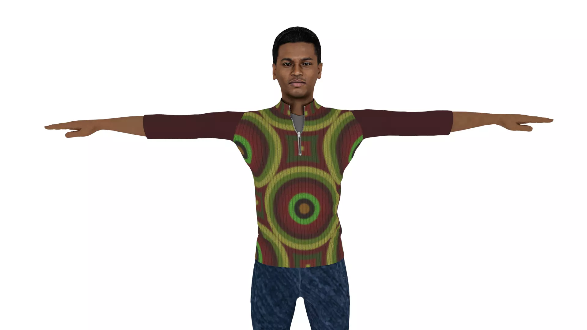 Realistic Man Low-poly 3D model_0