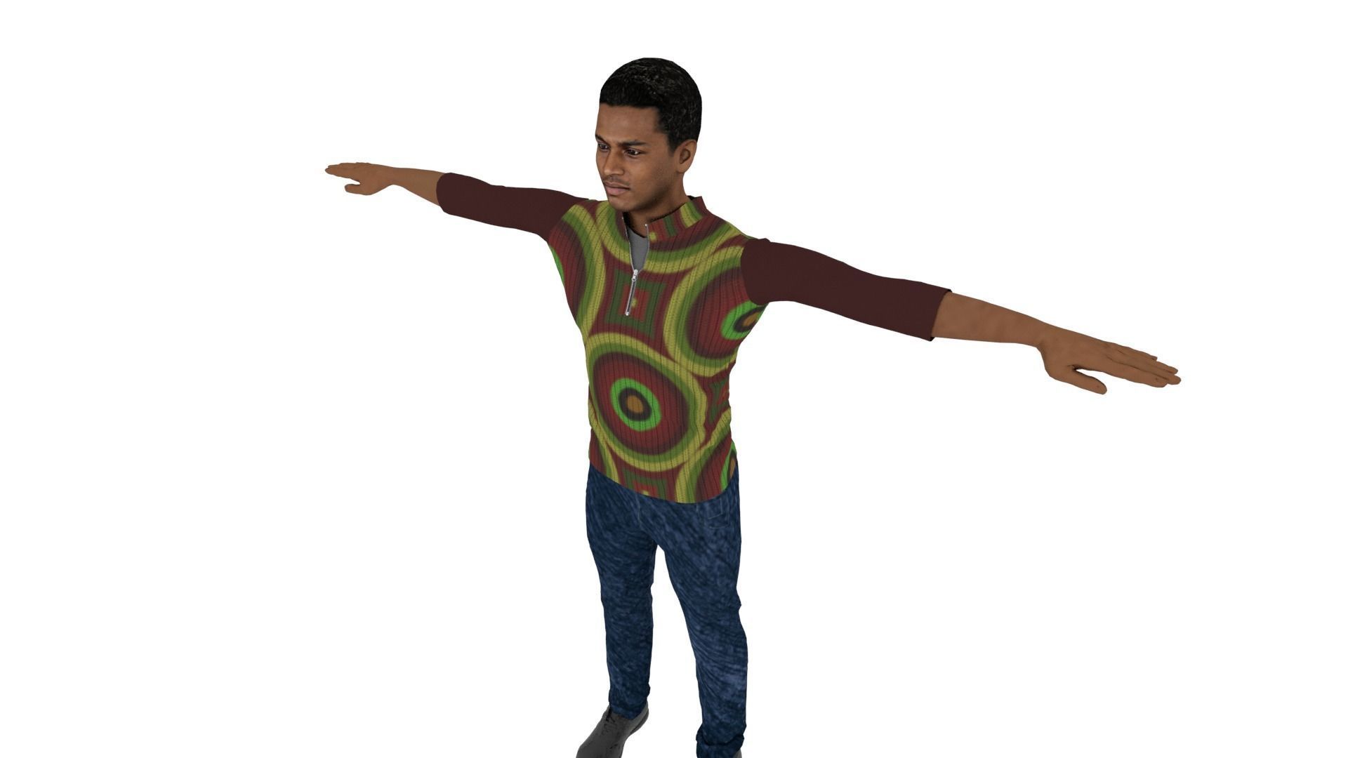 Realistic Man Low-poly 3D model_3