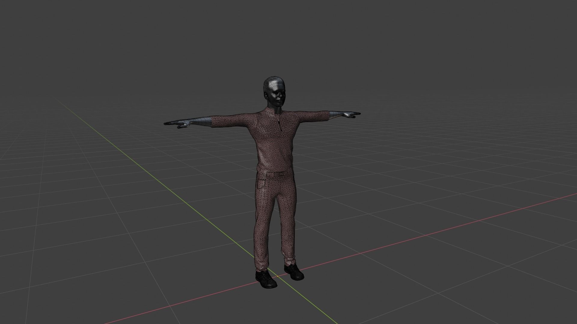 Realistic Man Low-poly 3D model_6