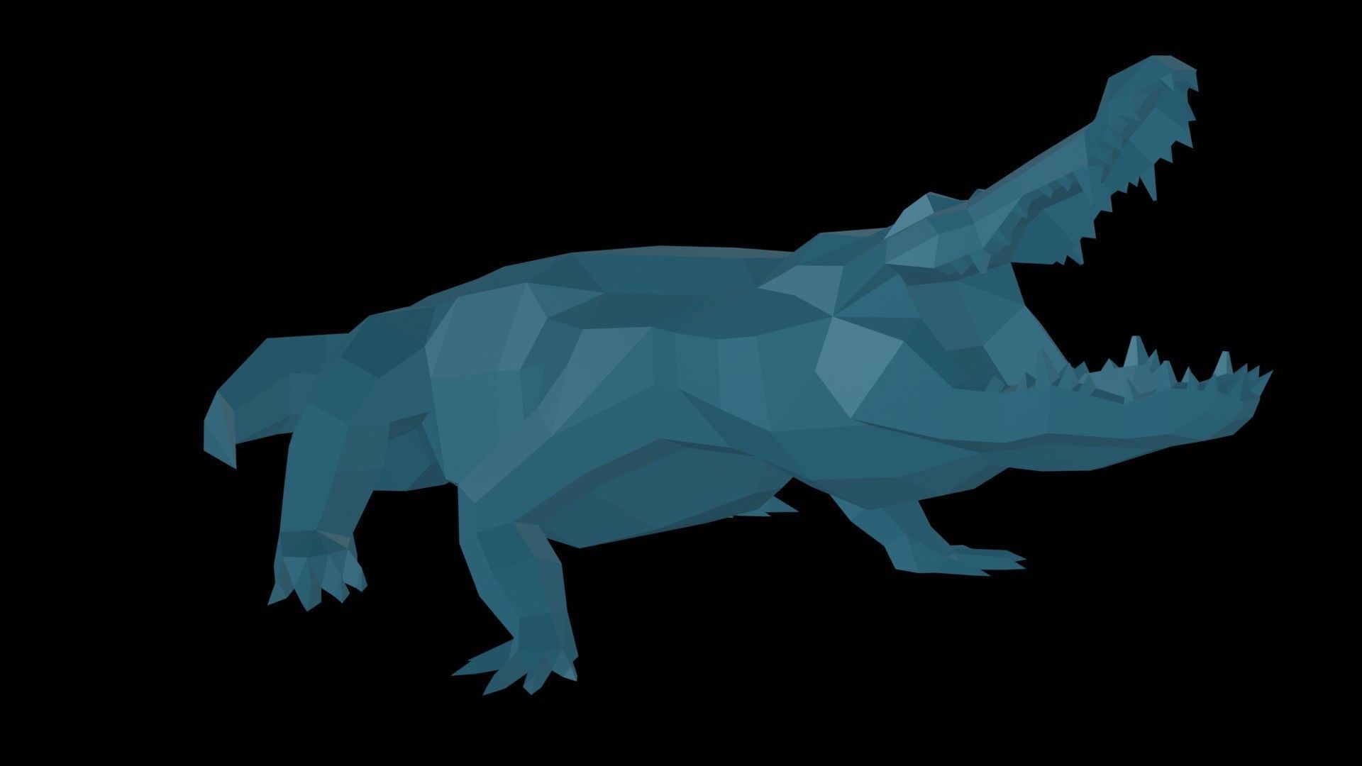 crocodile  Low-poly 3D model_1