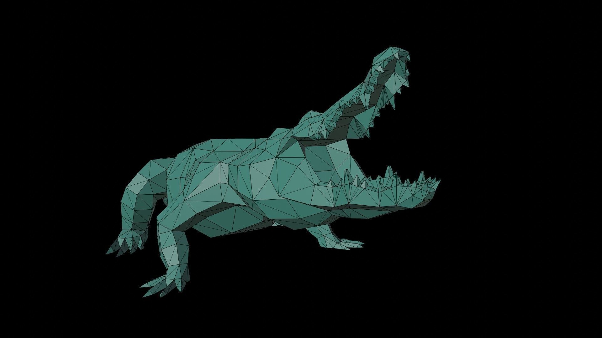 crocodile  Low-poly 3D model_13