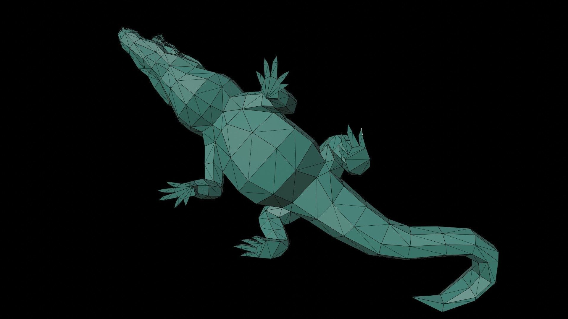 crocodile  Low-poly 3D model_14