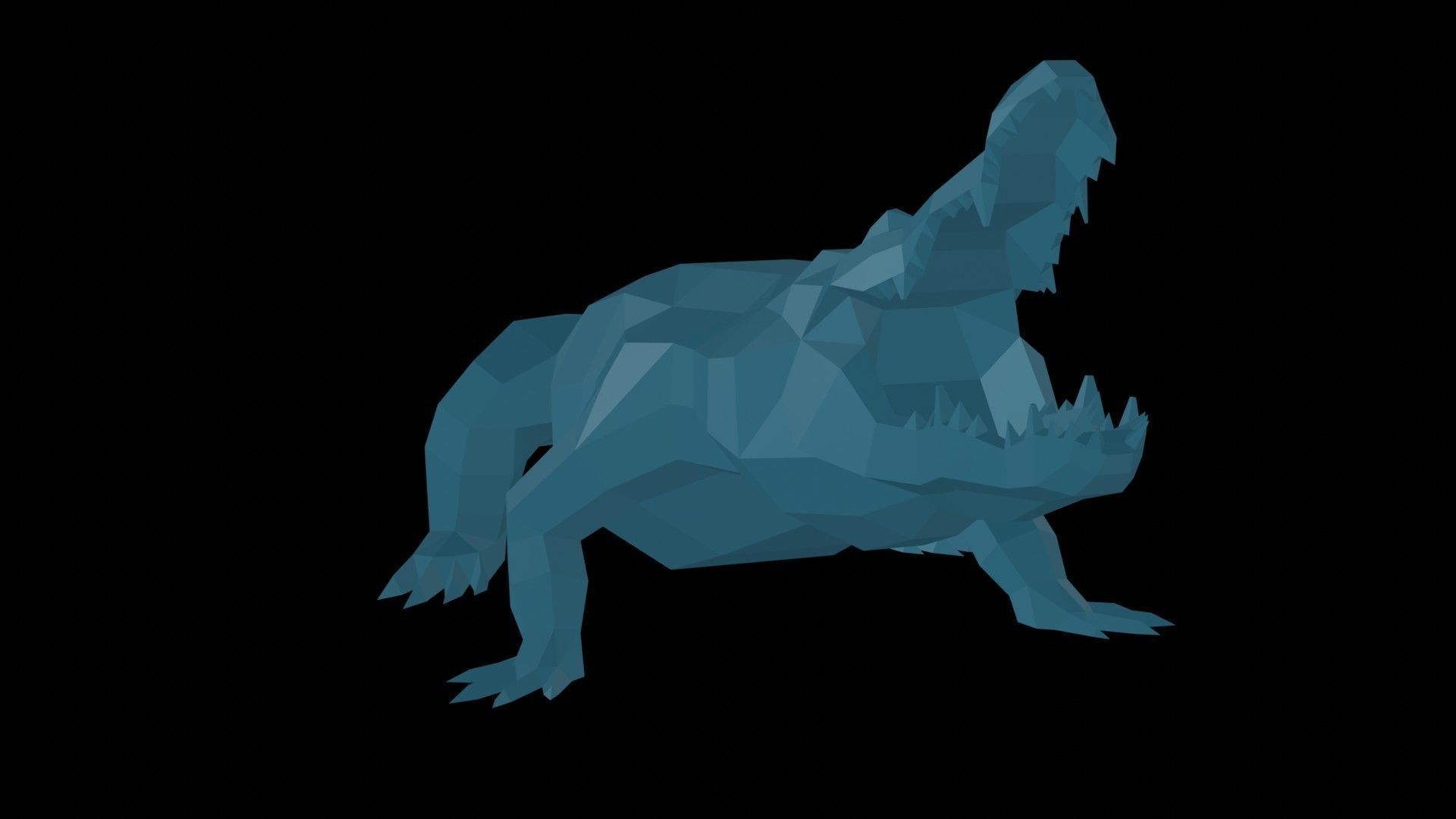 crocodile  Low-poly 3D model_3