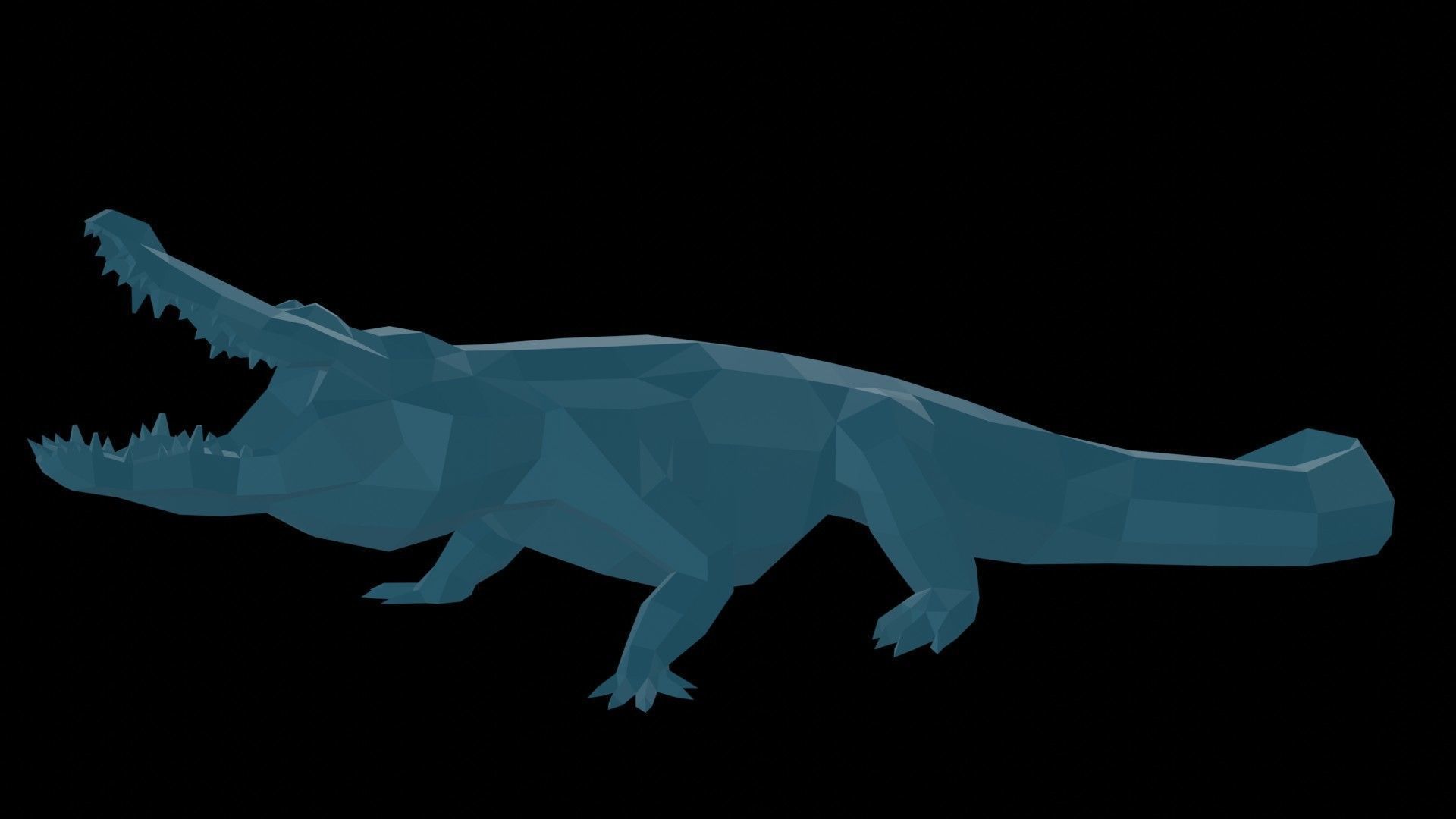 crocodile  Low-poly 3D model_6