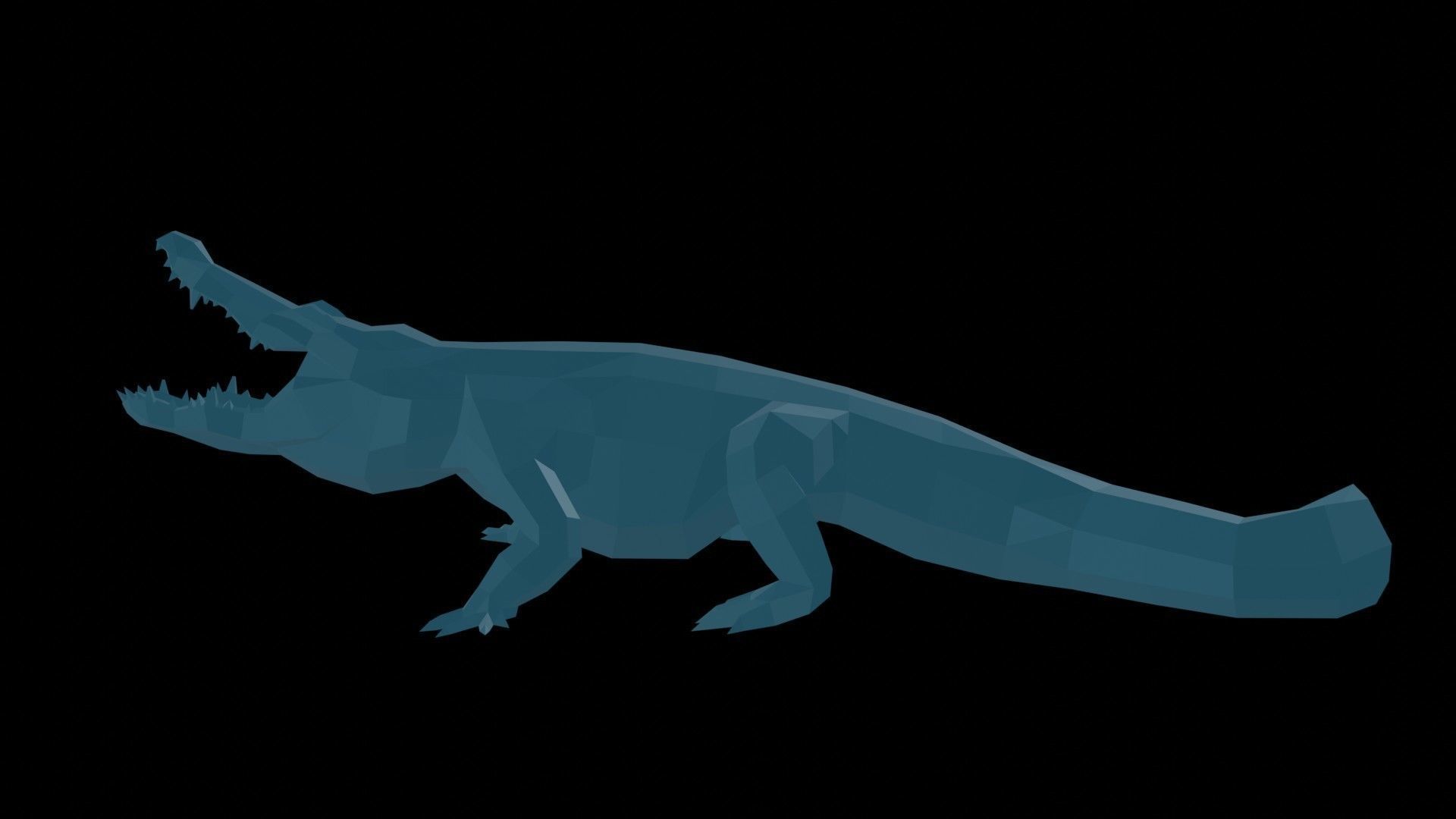 crocodile  Low-poly 3D model_7