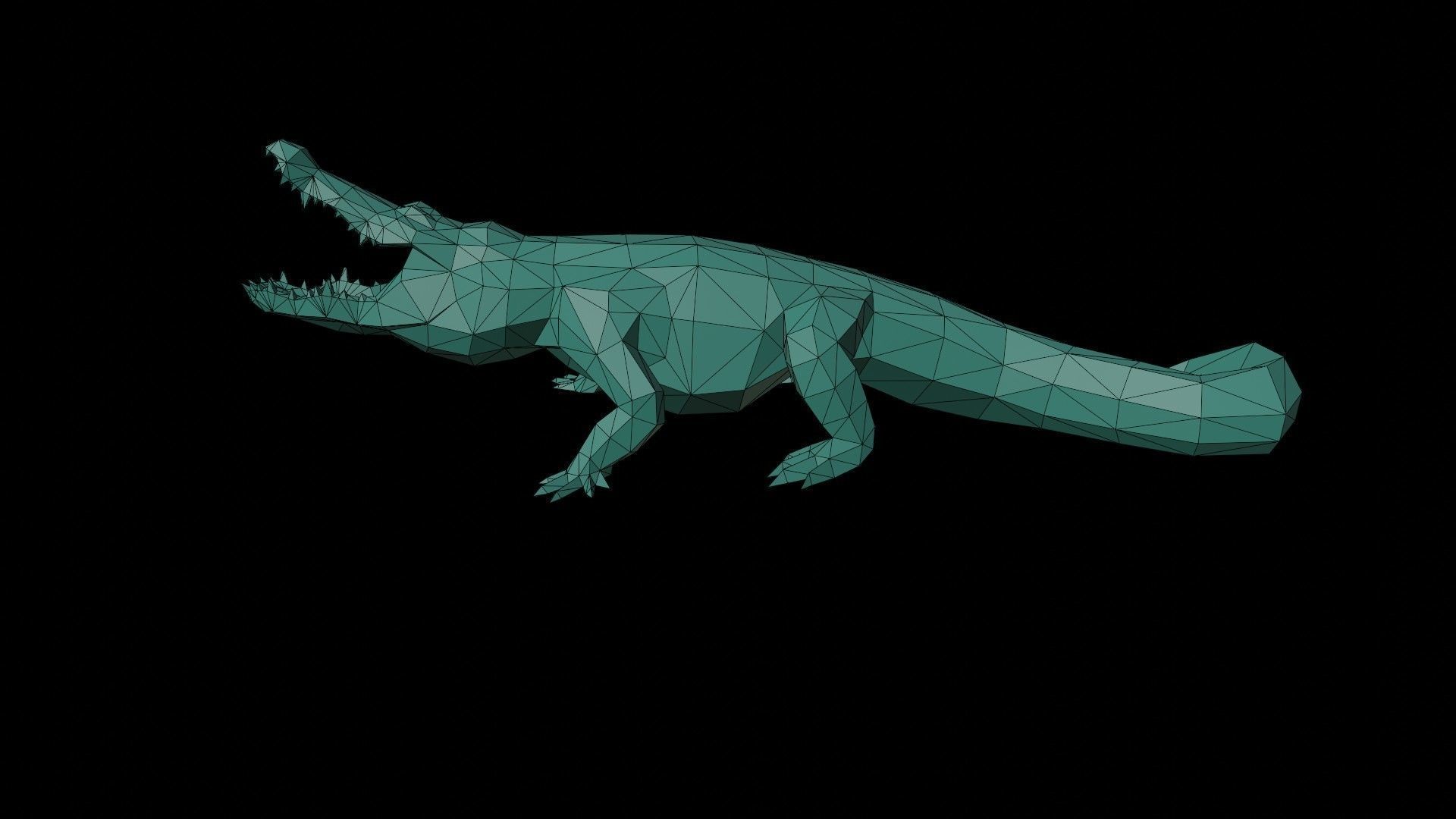 crocodile  Low-poly 3D model_12