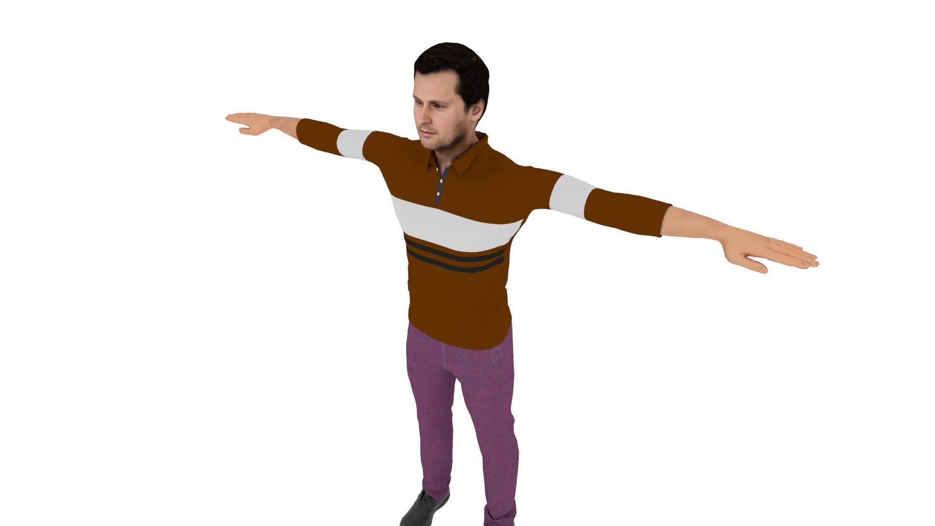 Realistic Man Low-poly 3D model_3