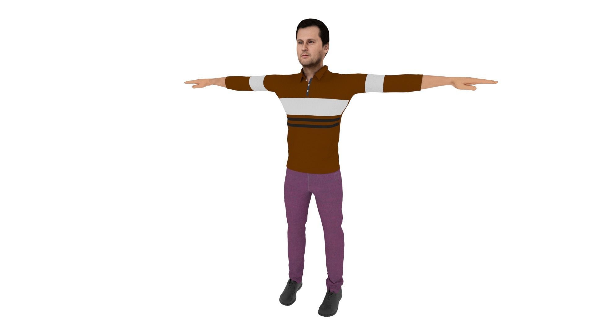 Realistic Man Low-poly 3D model_2