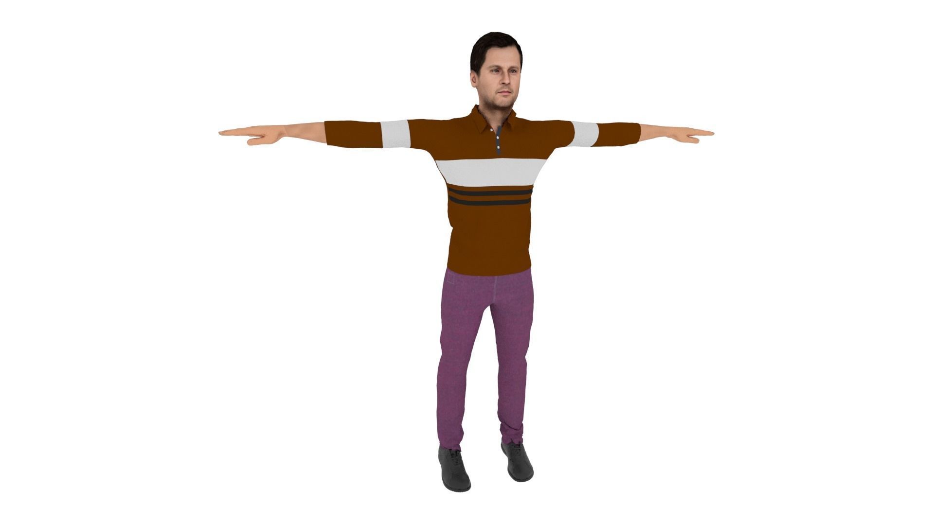 Realistic Man Low-poly 3D model_5