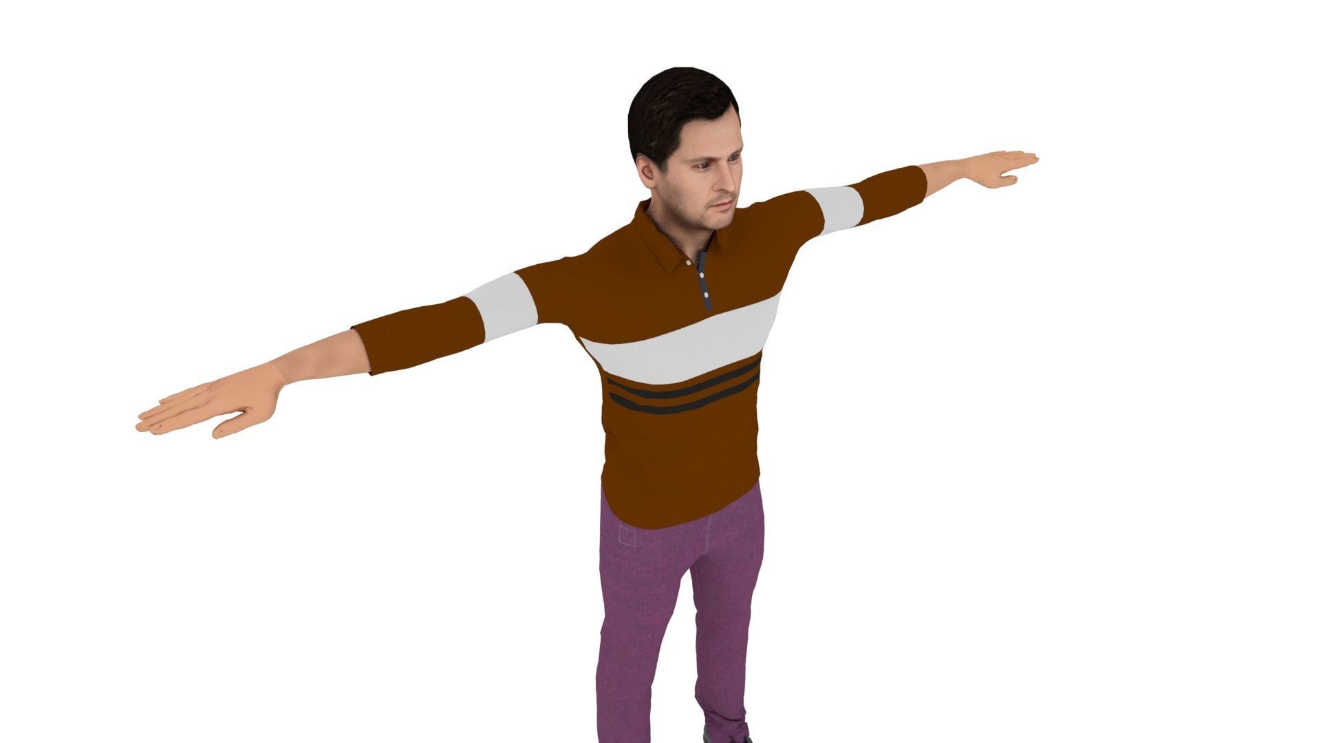 Realistic Man Low-poly 3D model_4