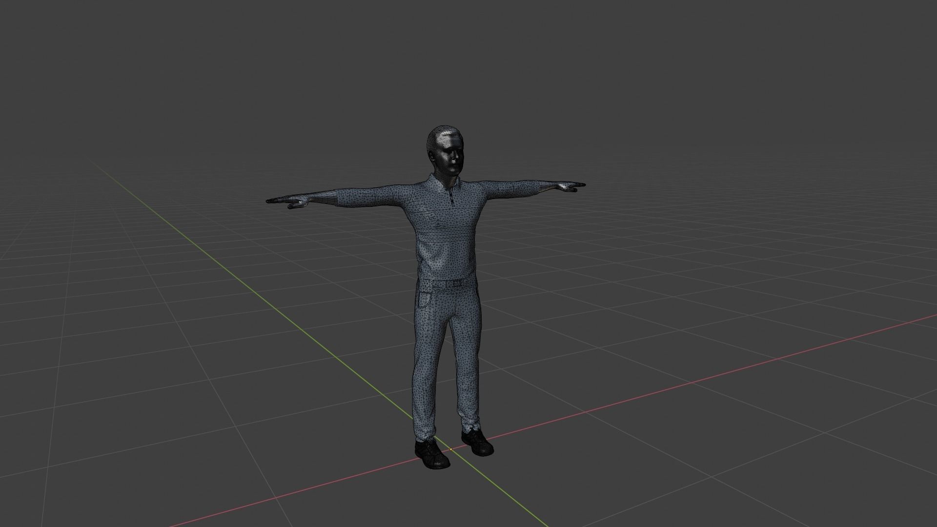 Realistic Man Low-poly 3D model_6