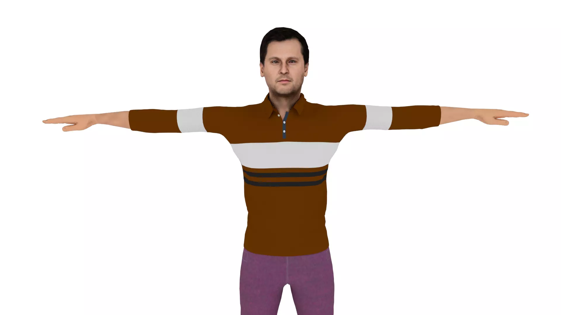 Realistic Man Low-poly 3D model_0