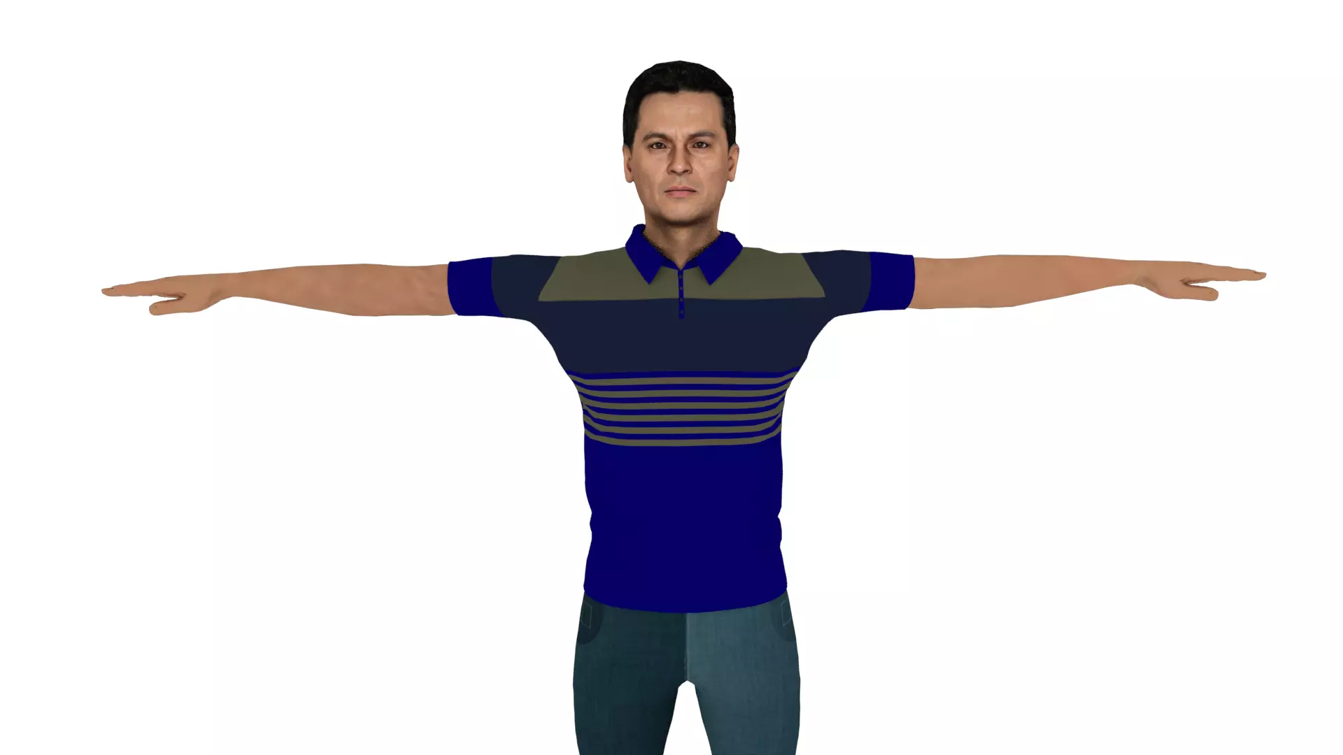 Realistic Man Low-poly 3D model_0