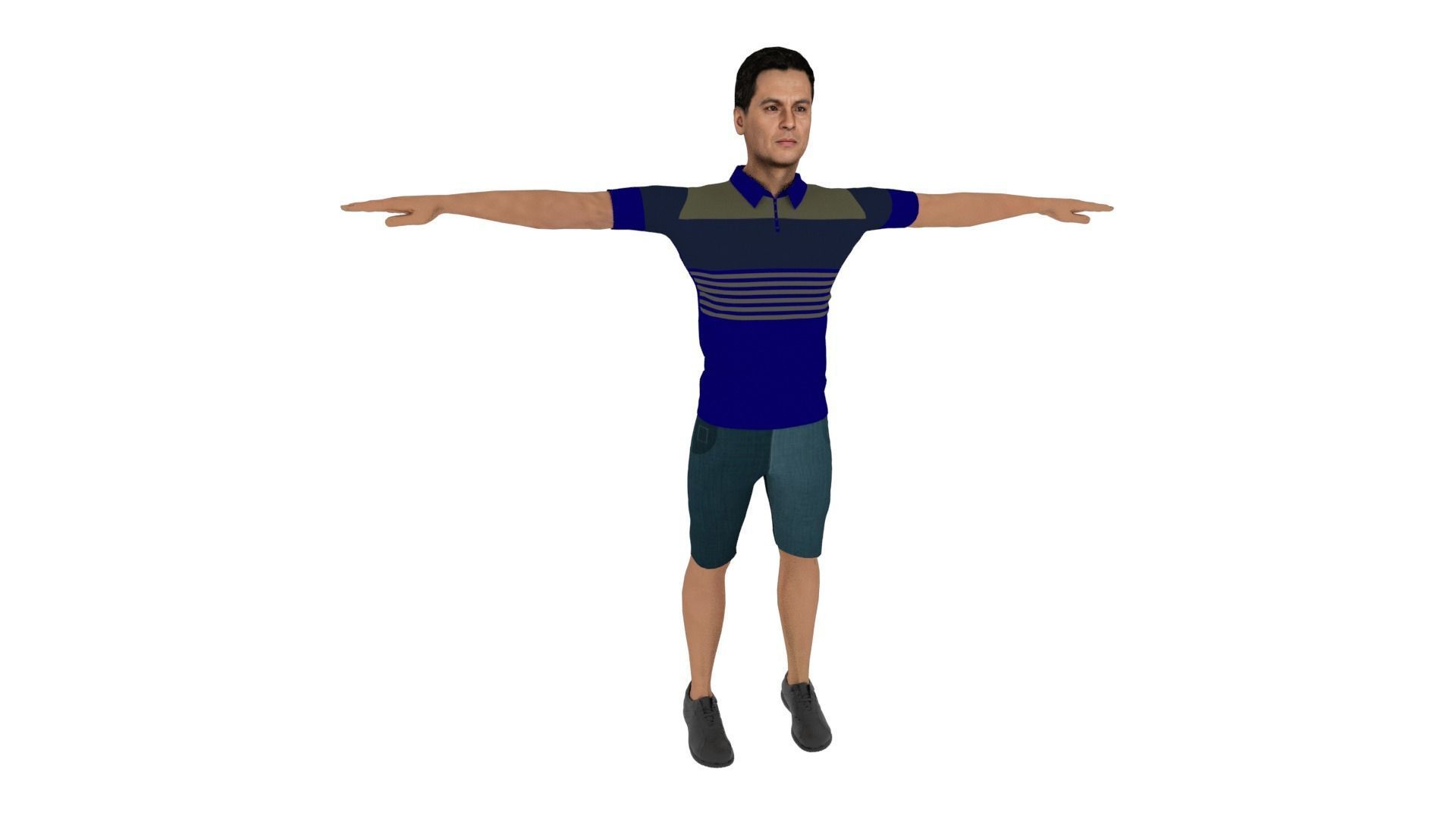 Realistic Man Low-poly 3D model_5