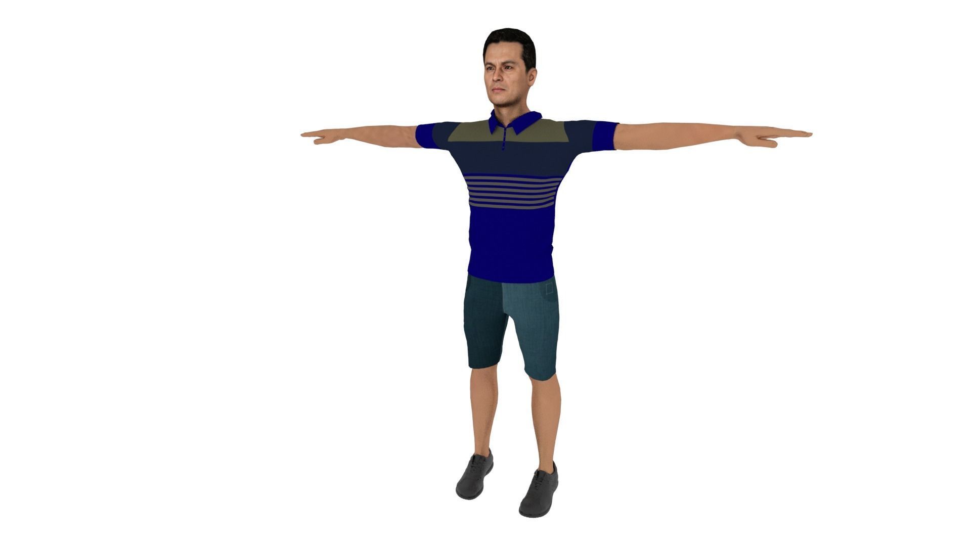 Realistic Man Low-poly 3D model_2