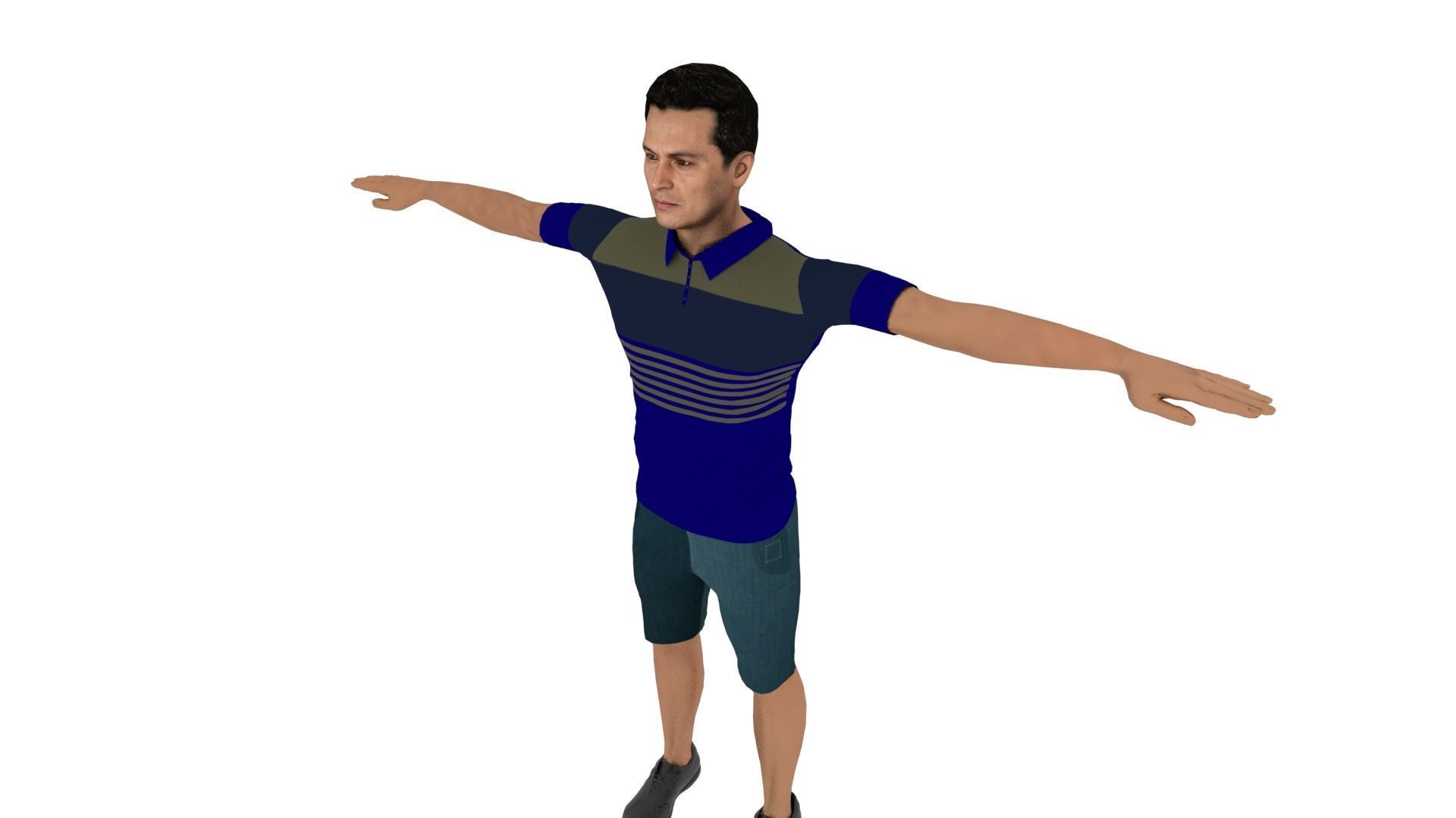 Realistic Man Low-poly 3D model_3