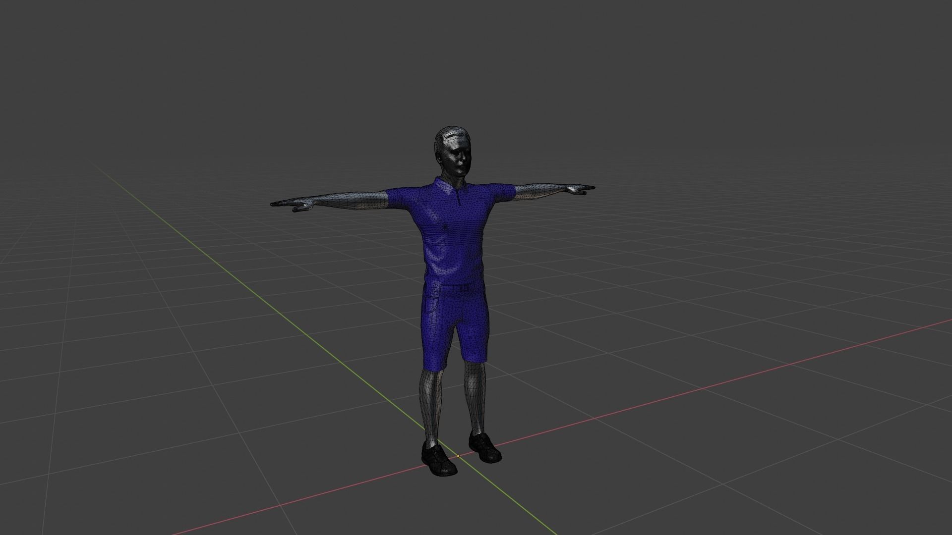 Realistic Man Low-poly 3D model_6