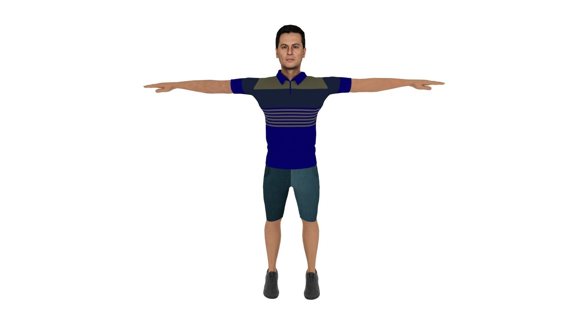 Realistic Man Low-poly 3D model_1