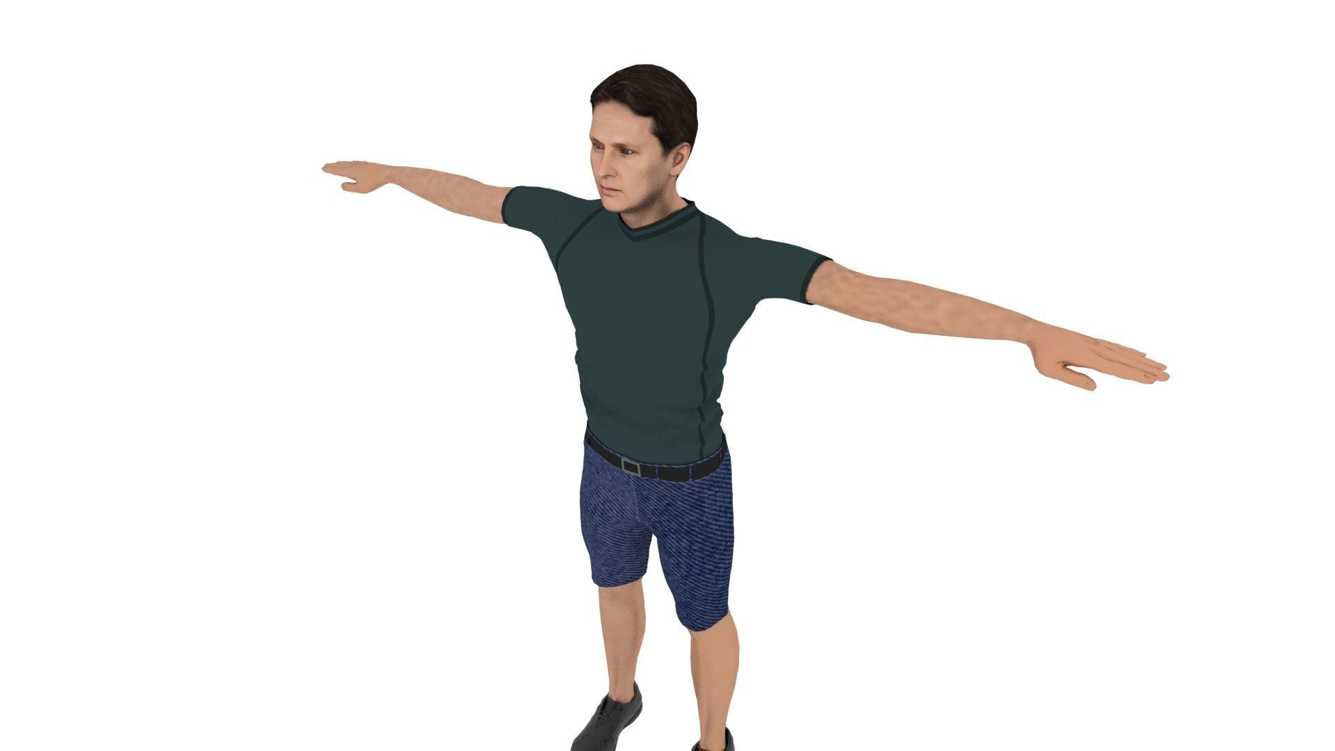 Realistic Man Low-poly 3D model_3