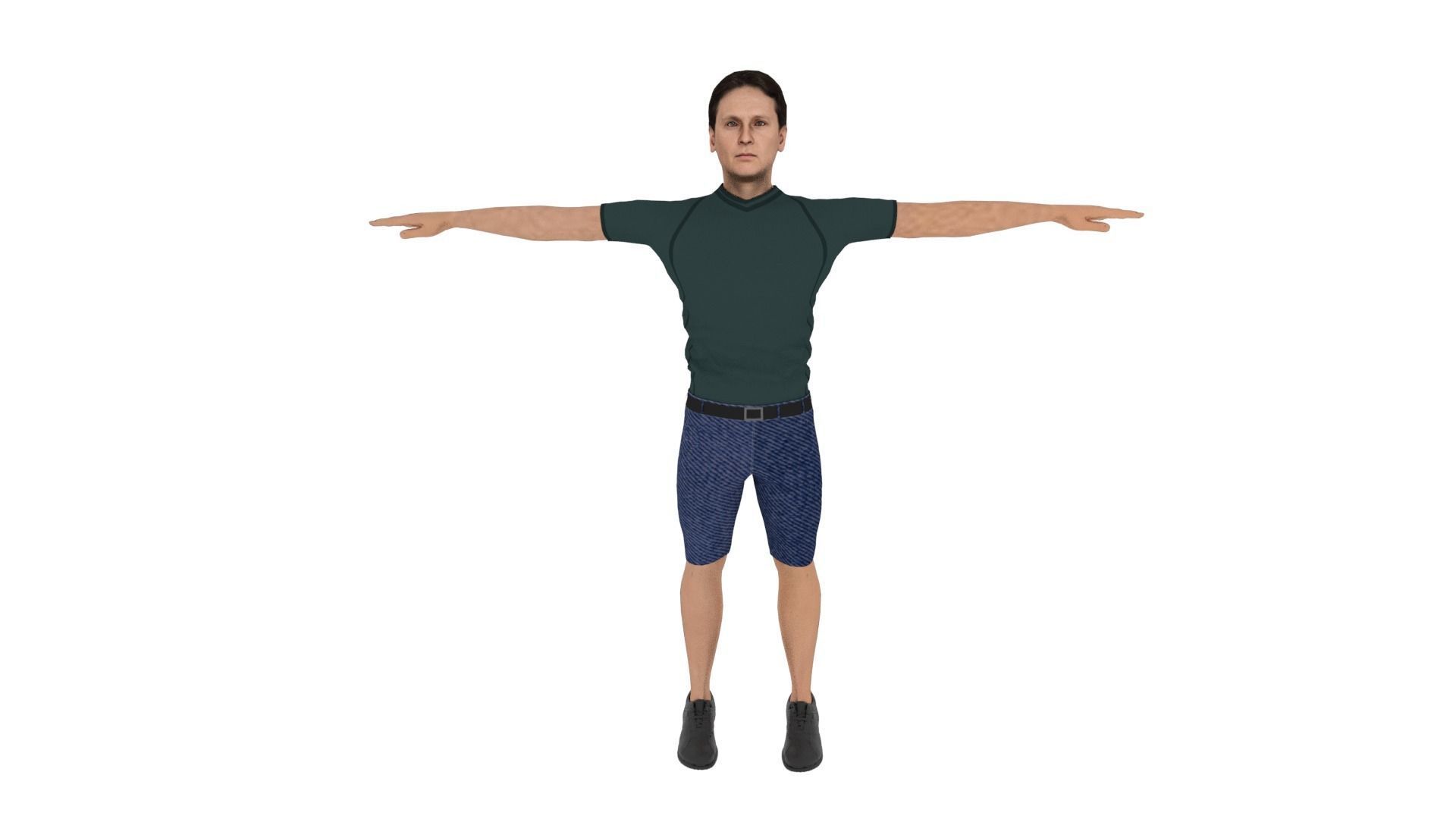 Realistic Man Low-poly 3D model_1