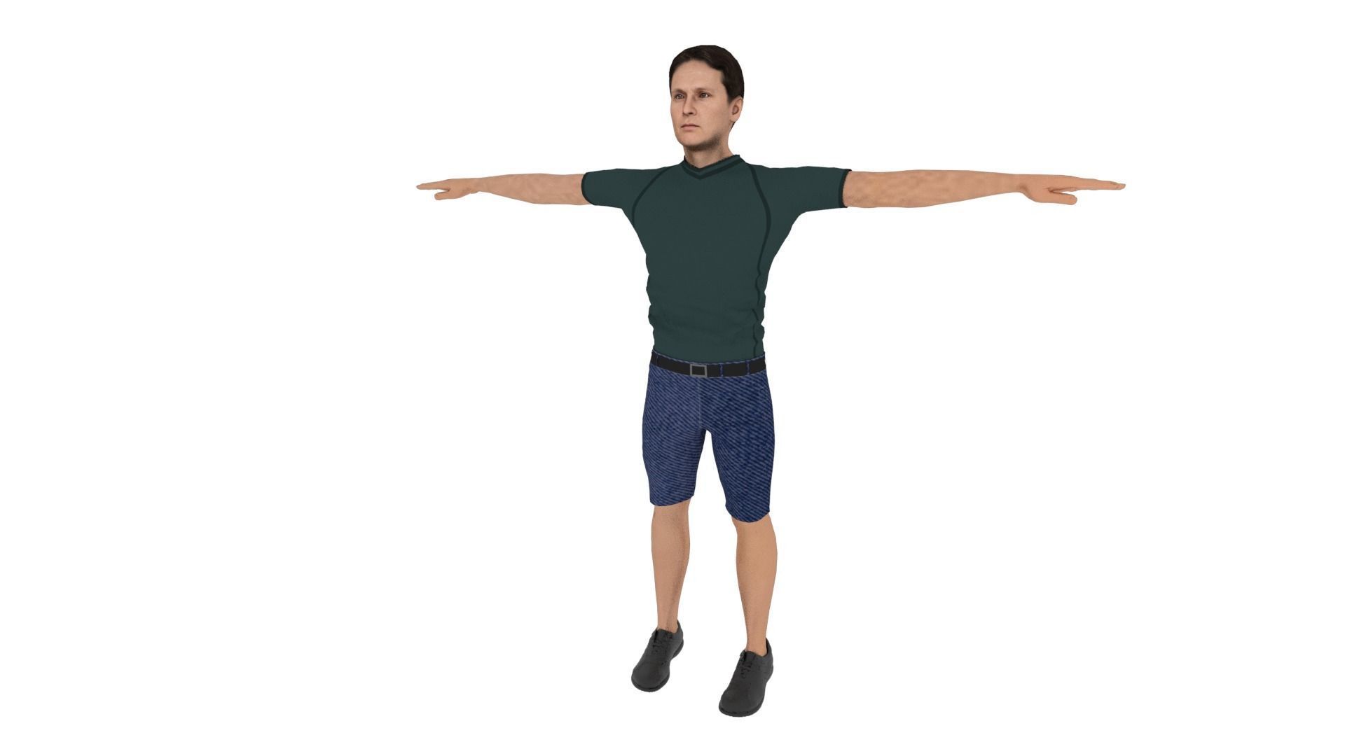 Realistic Man Low-poly 3D model_2