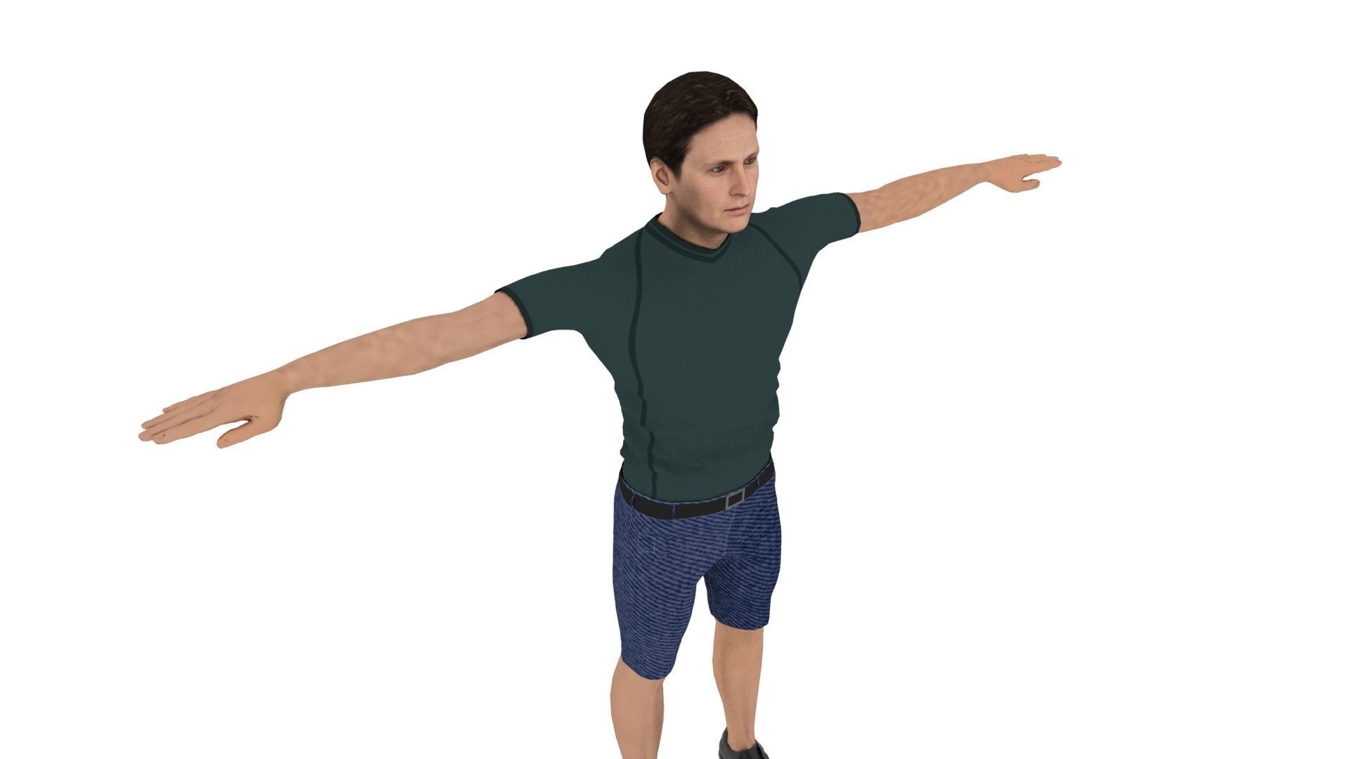 Realistic Man Low-poly 3D model_4