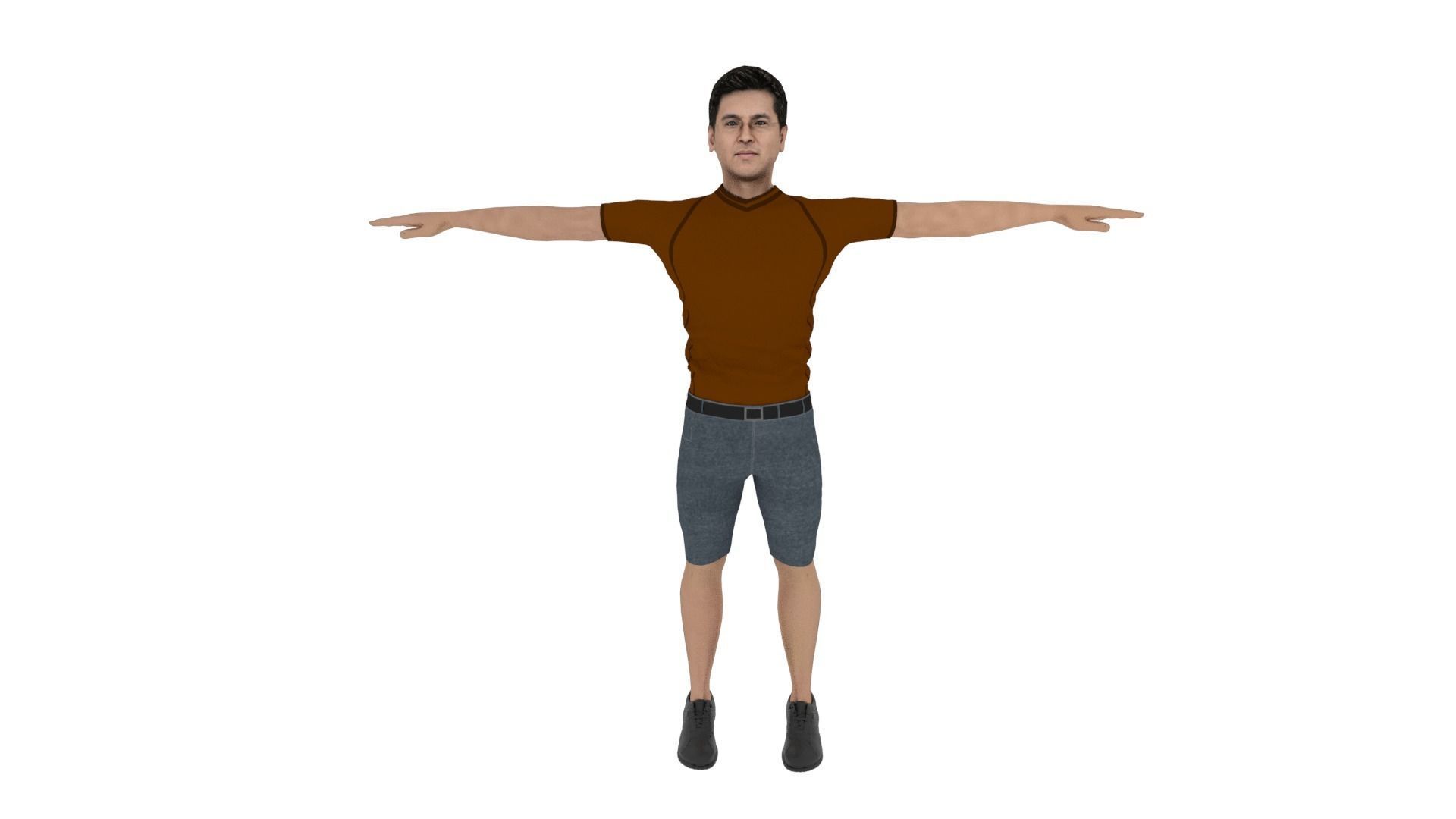 Realistic Man Low-poly 3D model_1