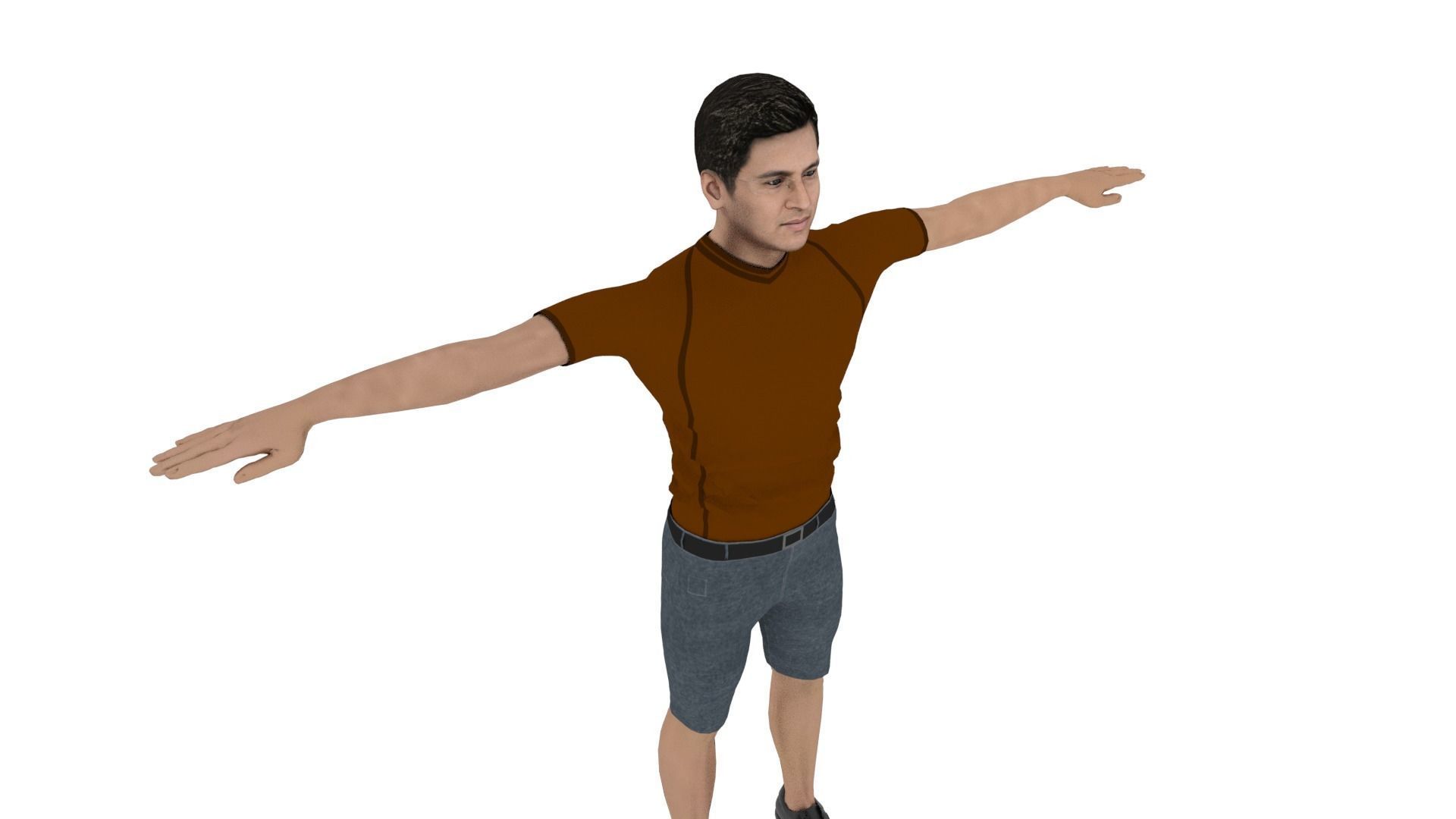 Realistic Man Low-poly 3D model_4