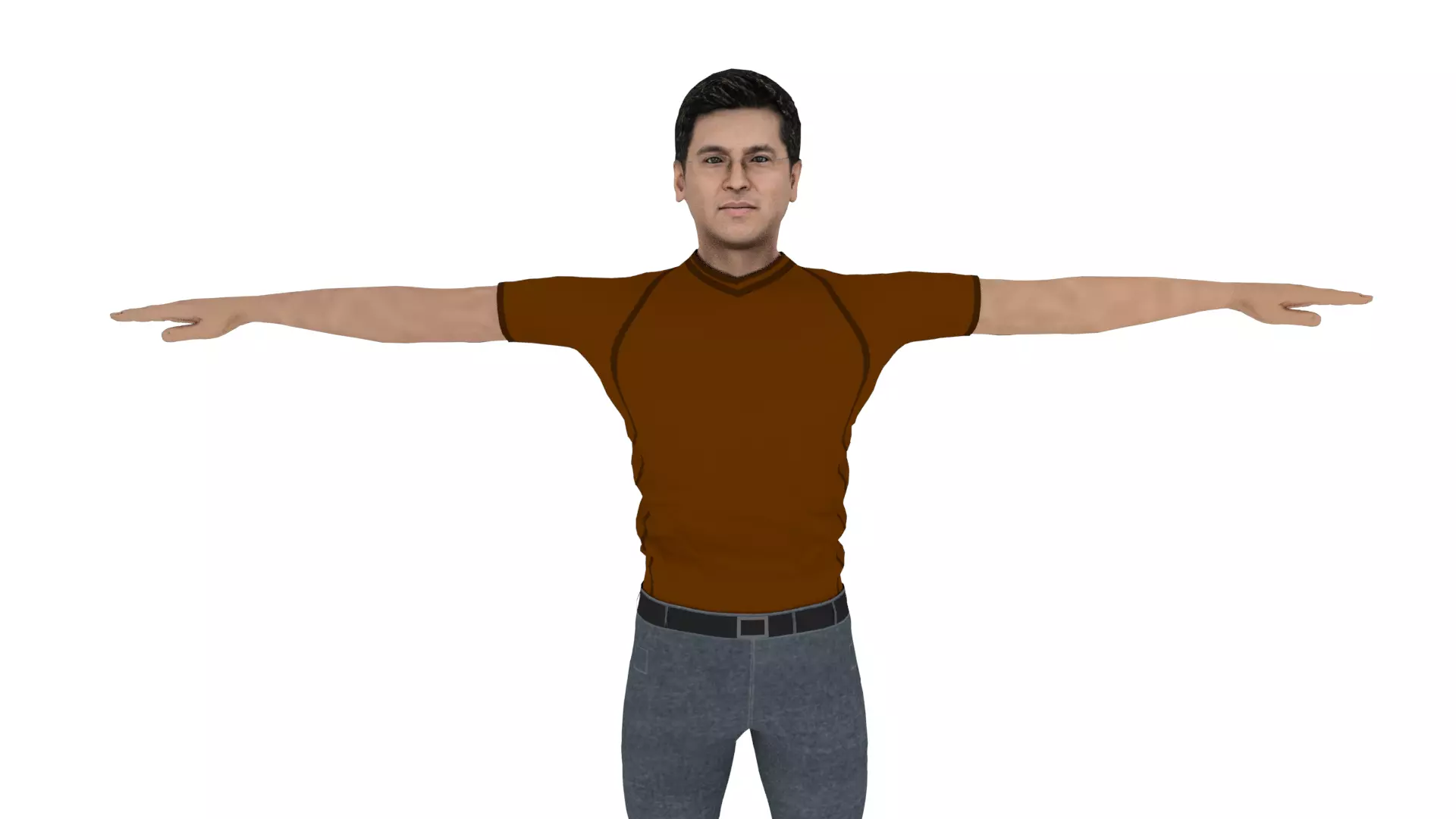 Realistic Man Low-poly 3D model_0