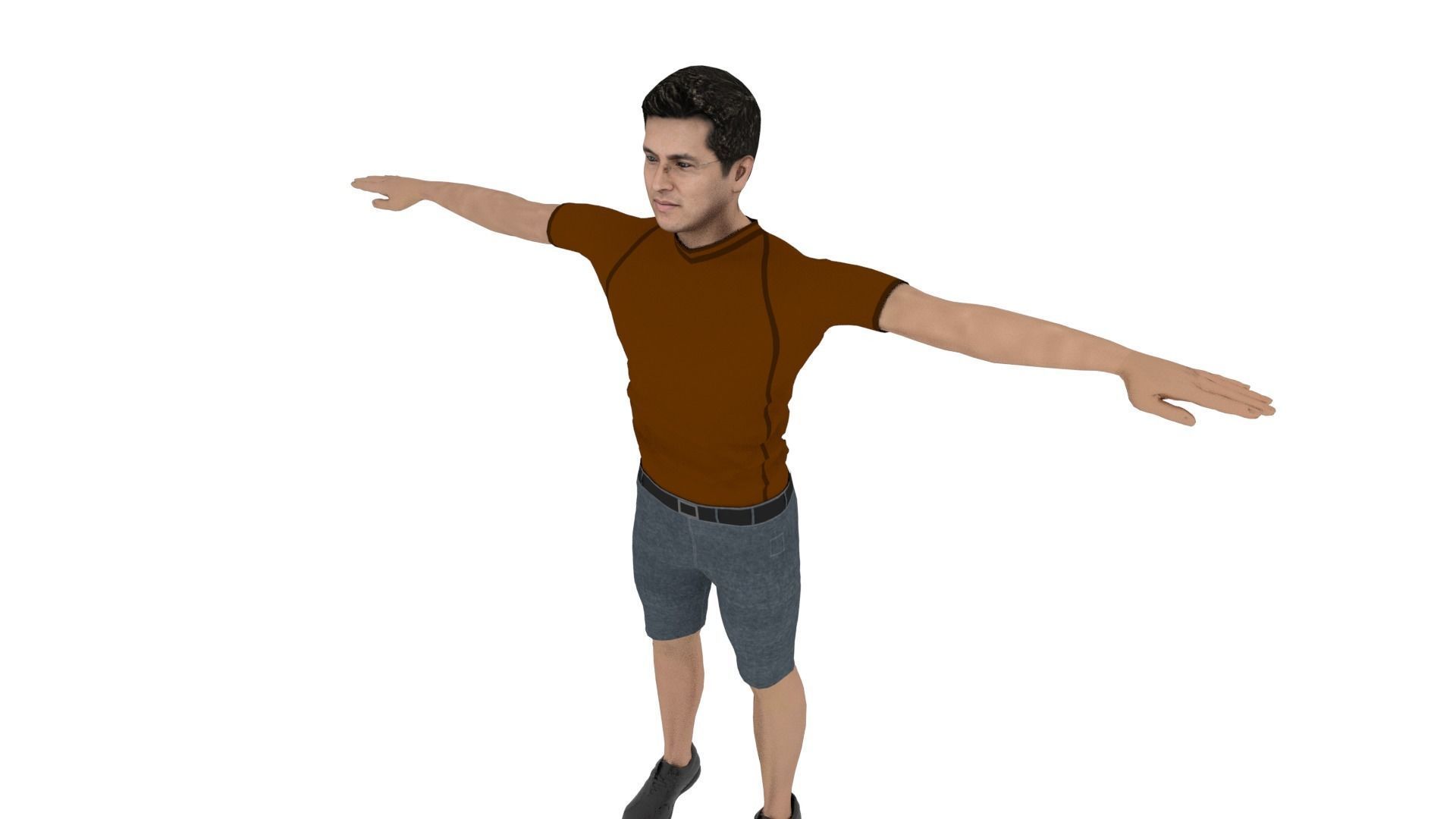 Realistic Man Low-poly 3D model_3