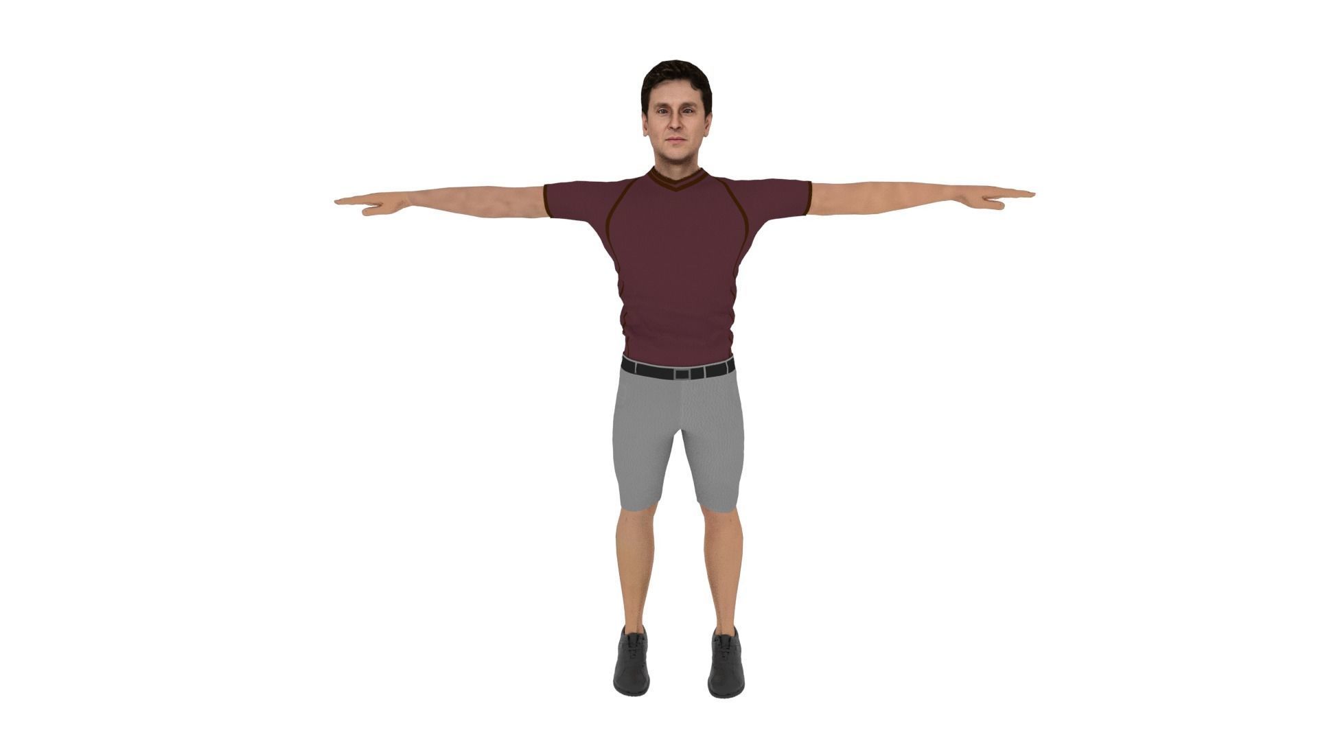 Realistic Man Low-poly 3D model_1