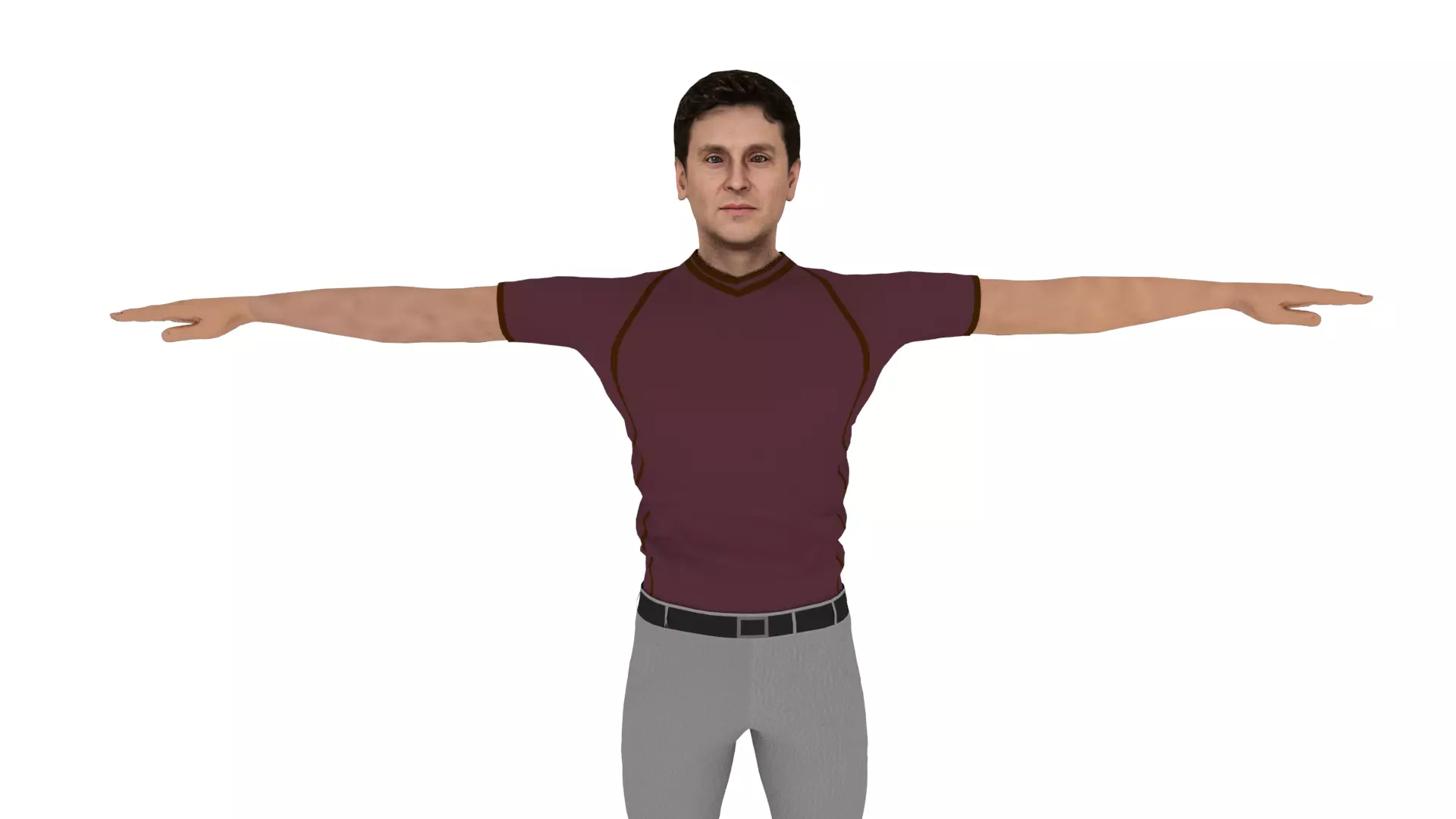 Realistic Man Low-poly 3D model_0