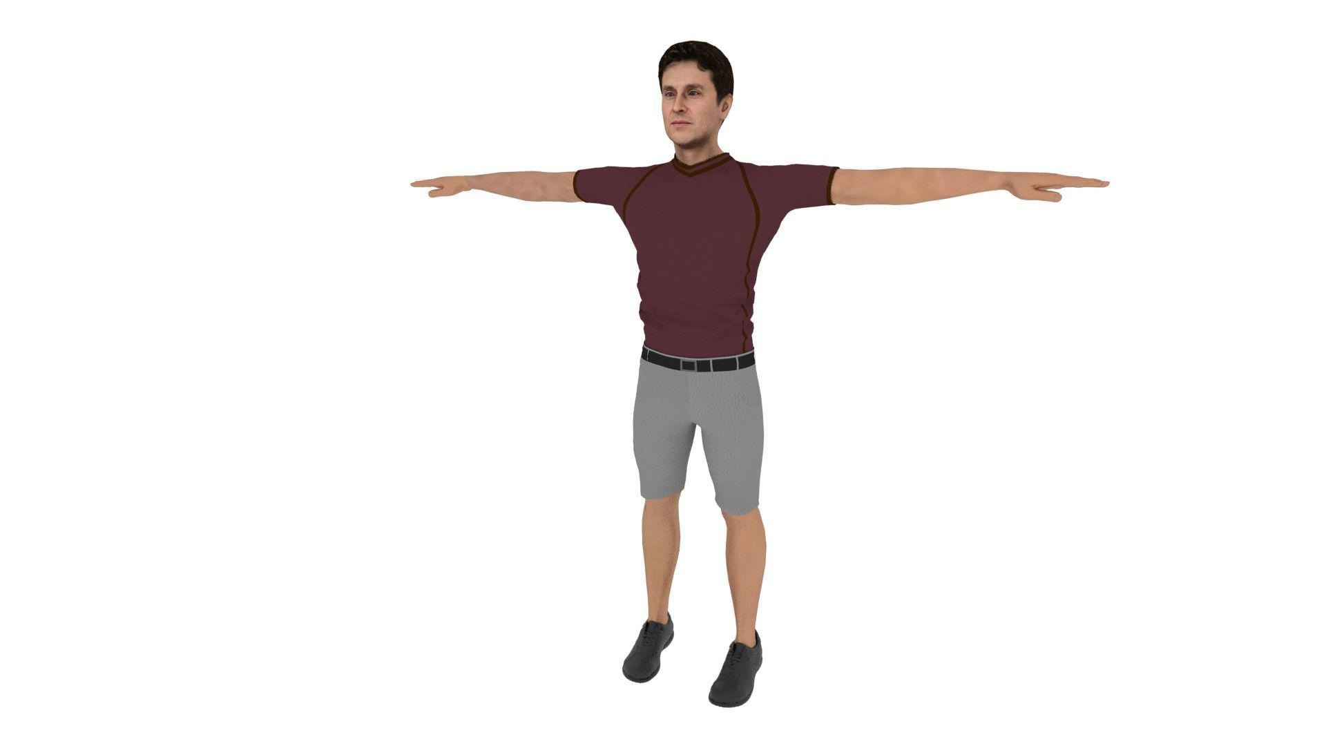 Realistic Man Low-poly 3D model_2