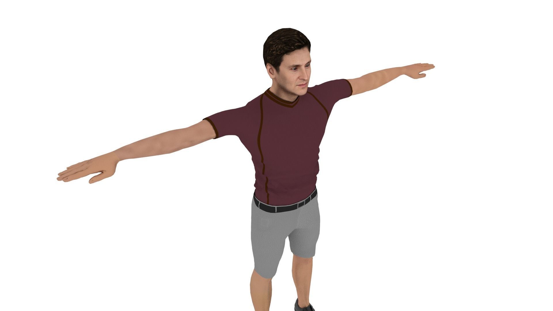 Realistic Man Low-poly 3D model_4