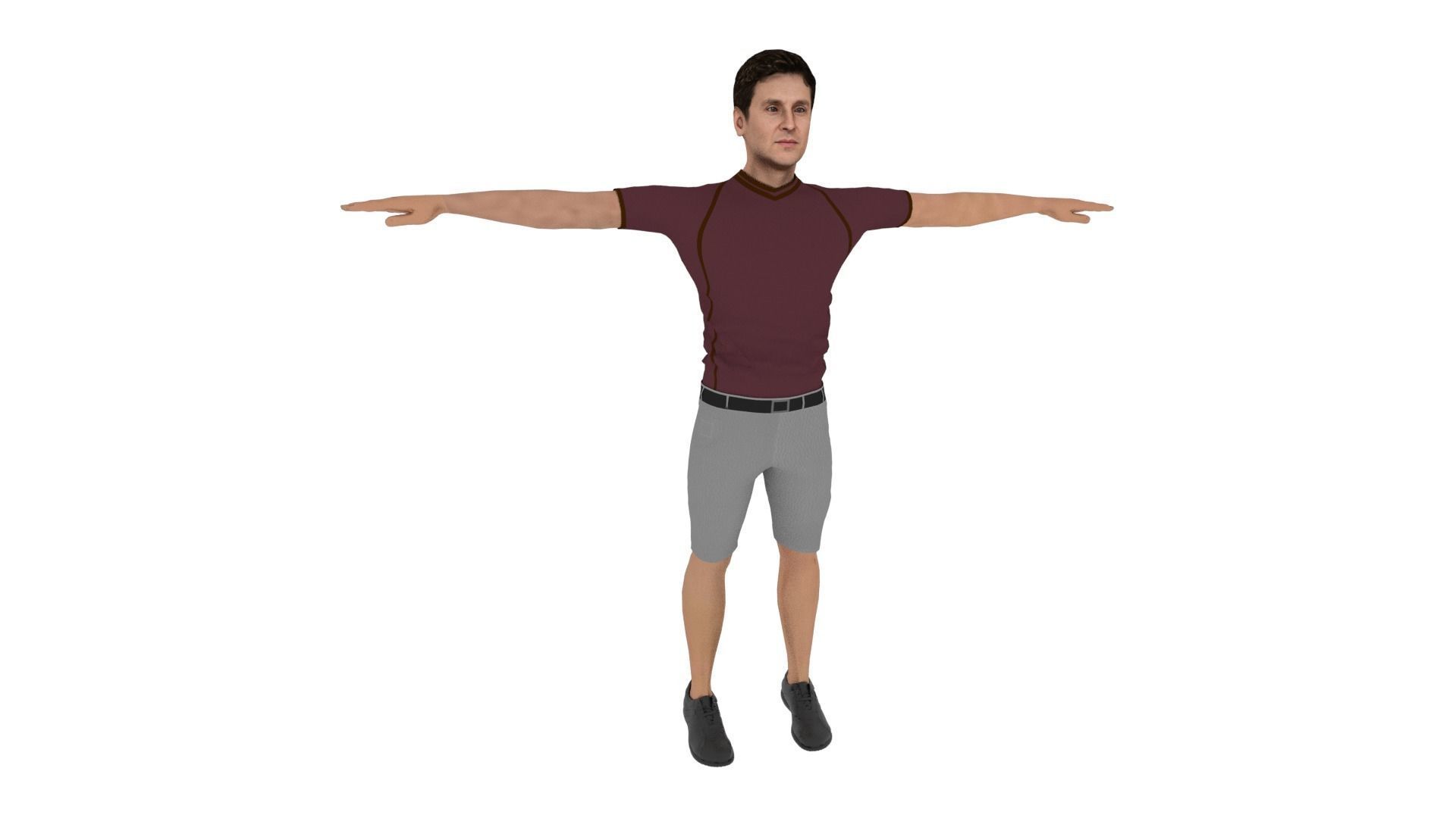 Realistic Man Low-poly 3D model_5