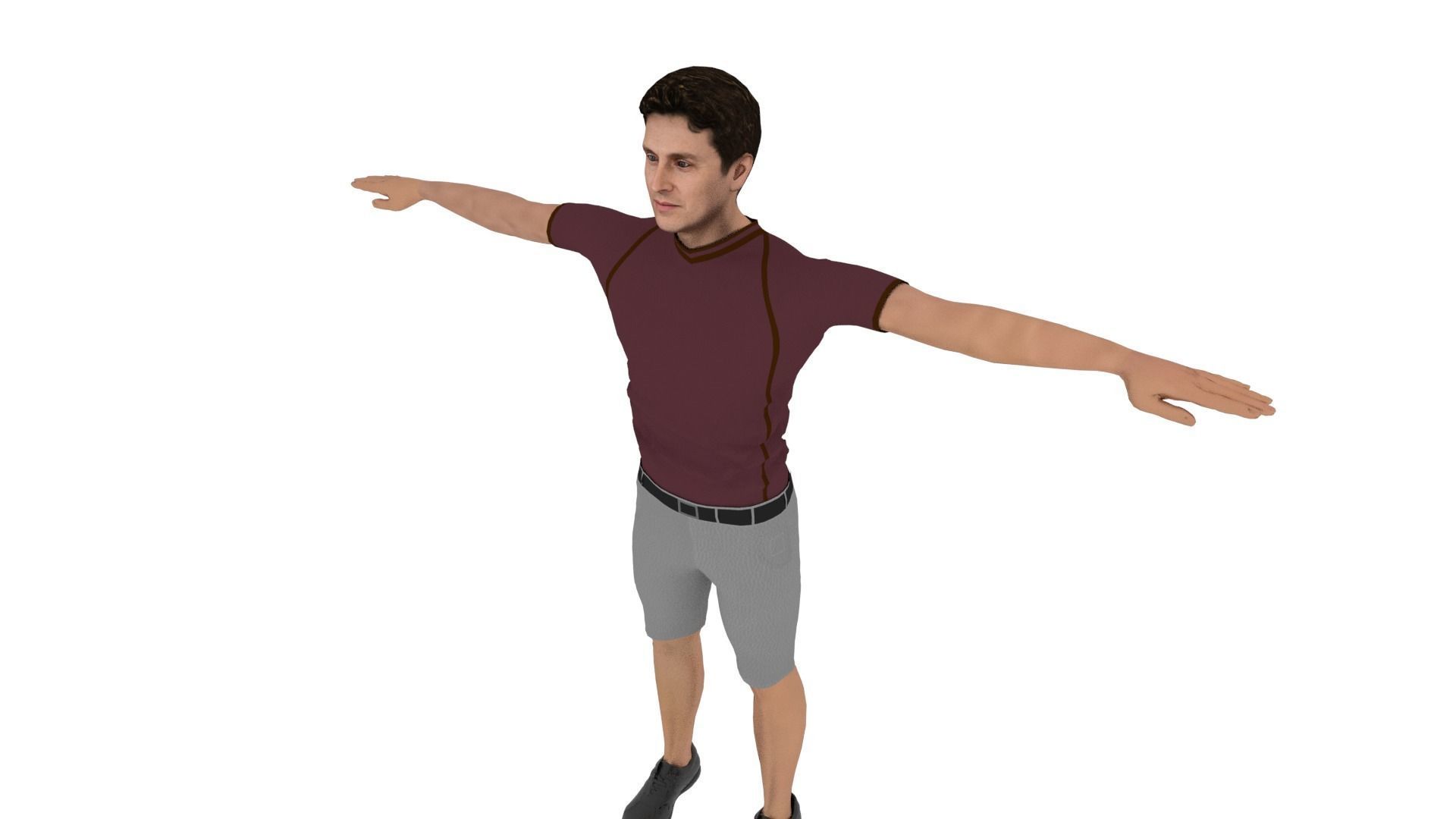 Realistic Man Low-poly 3D model_3