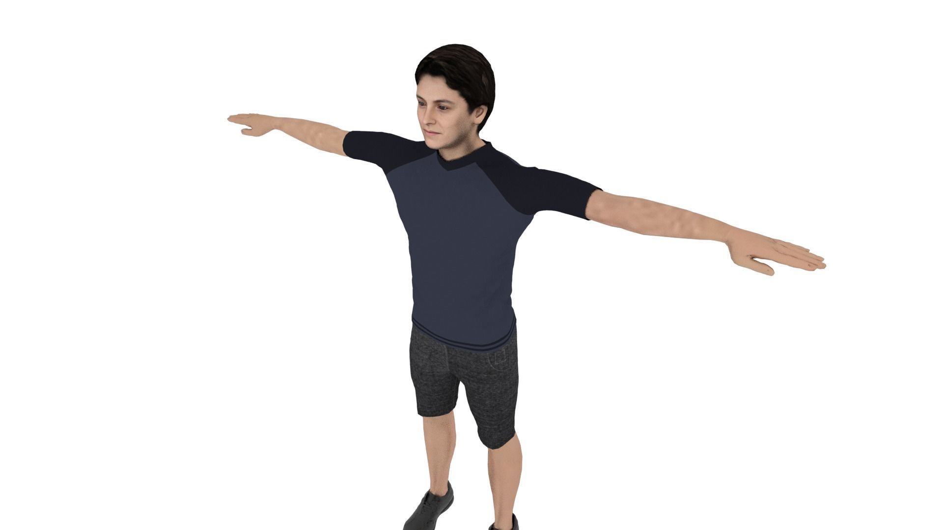 Realistic Man Low-poly 3D model_3