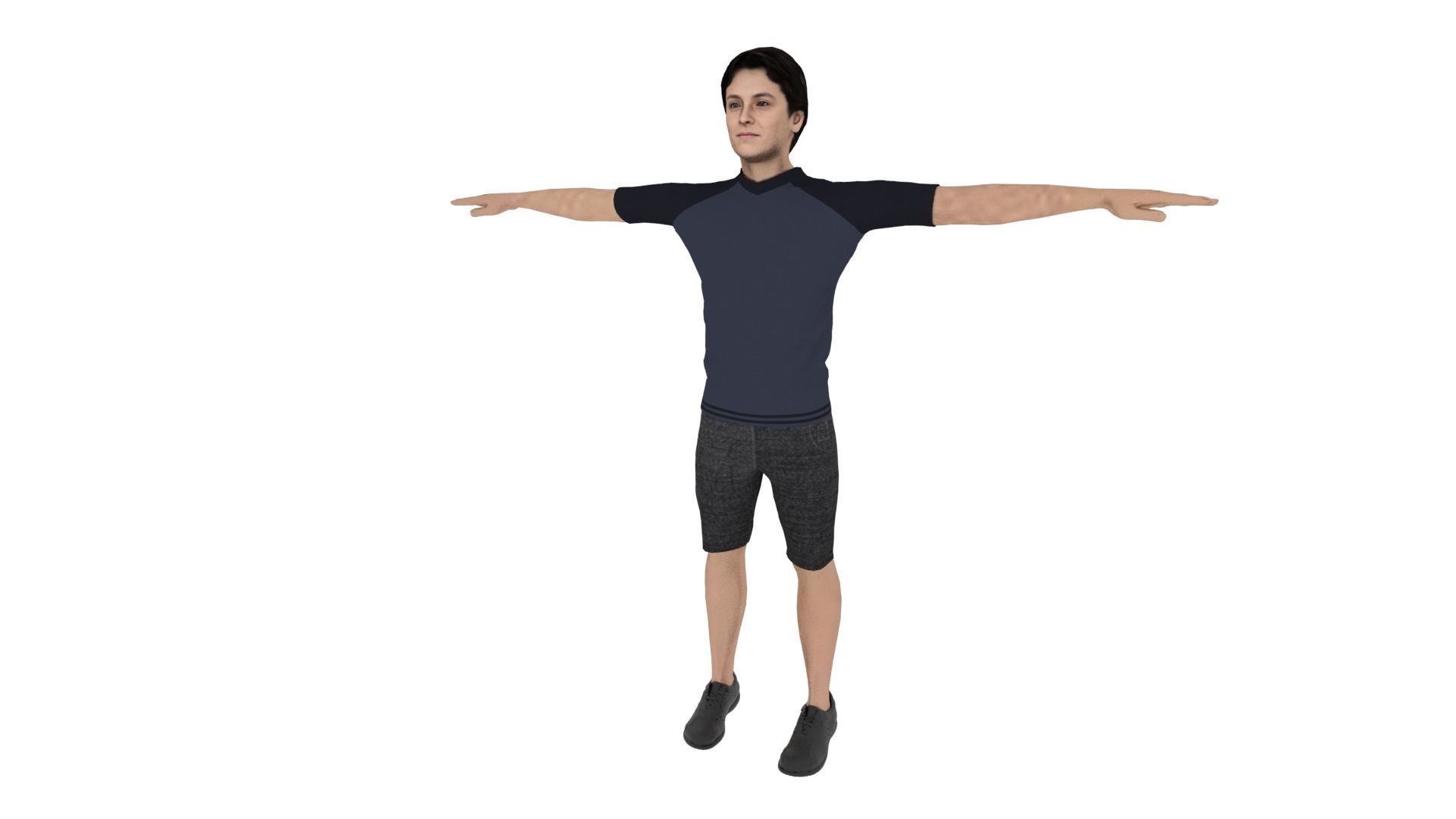 Realistic Man Low-poly 3D model_2