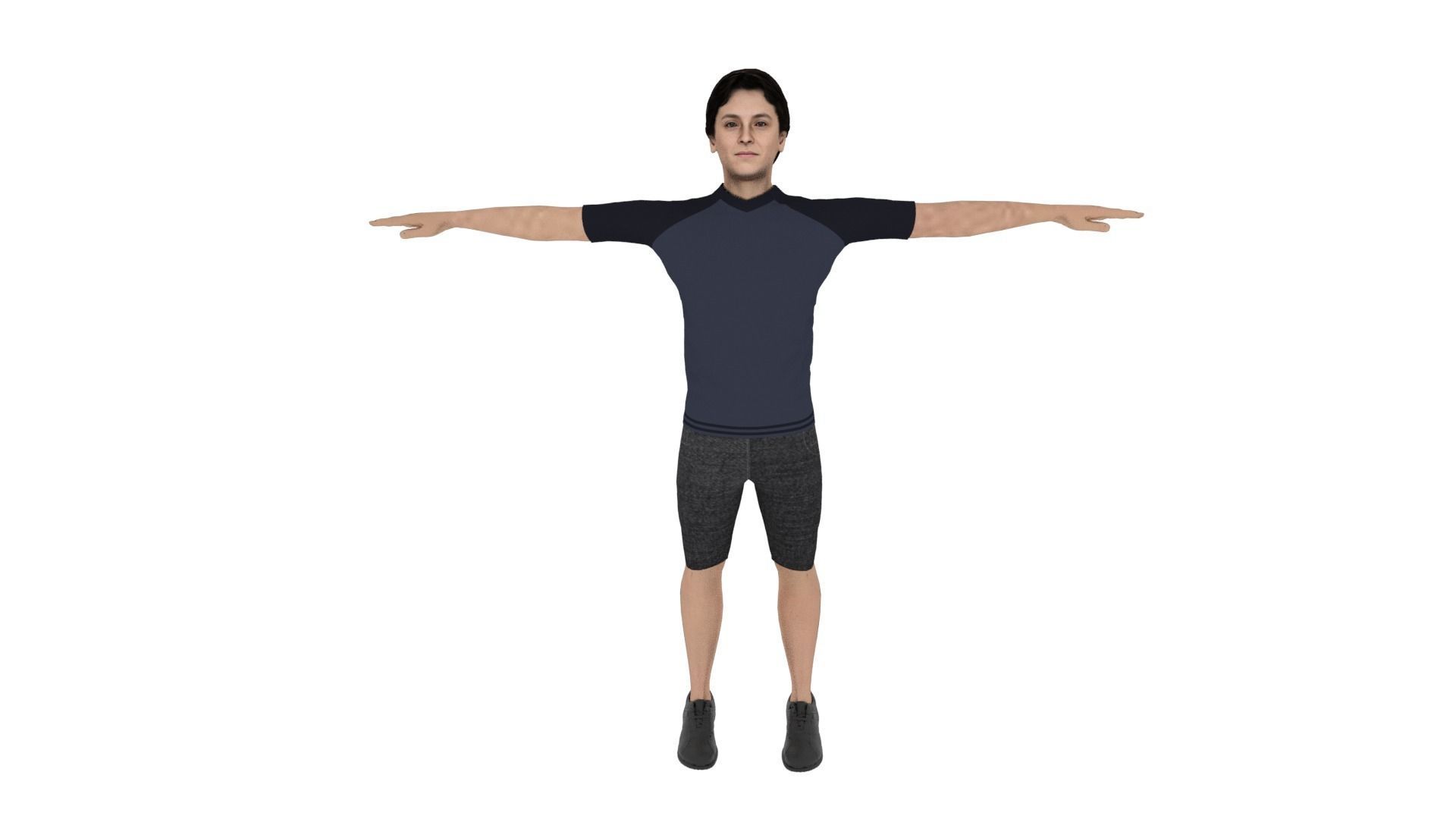 Realistic Man Low-poly 3D model_1