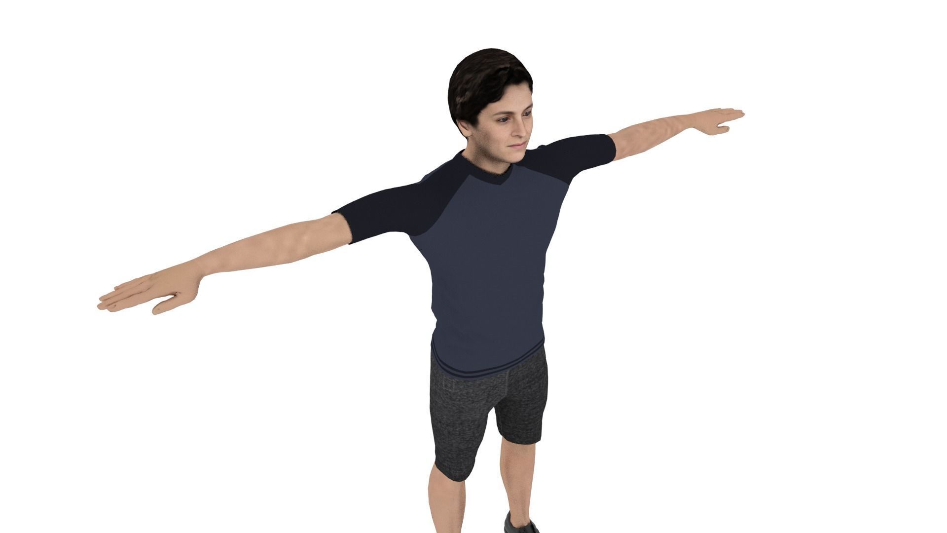 Realistic Man Low-poly 3D model_4