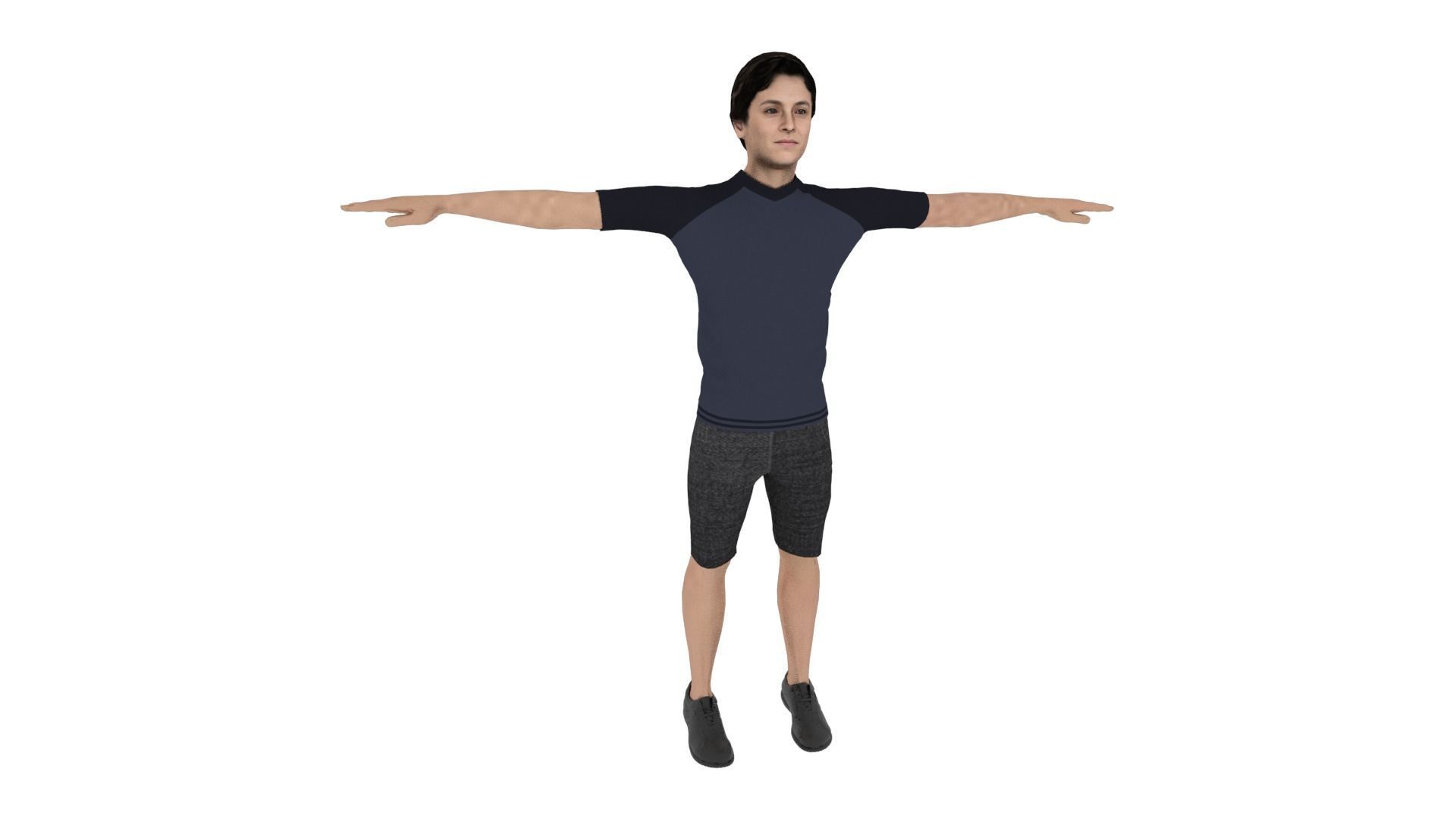 Realistic Man Low-poly 3D model_5