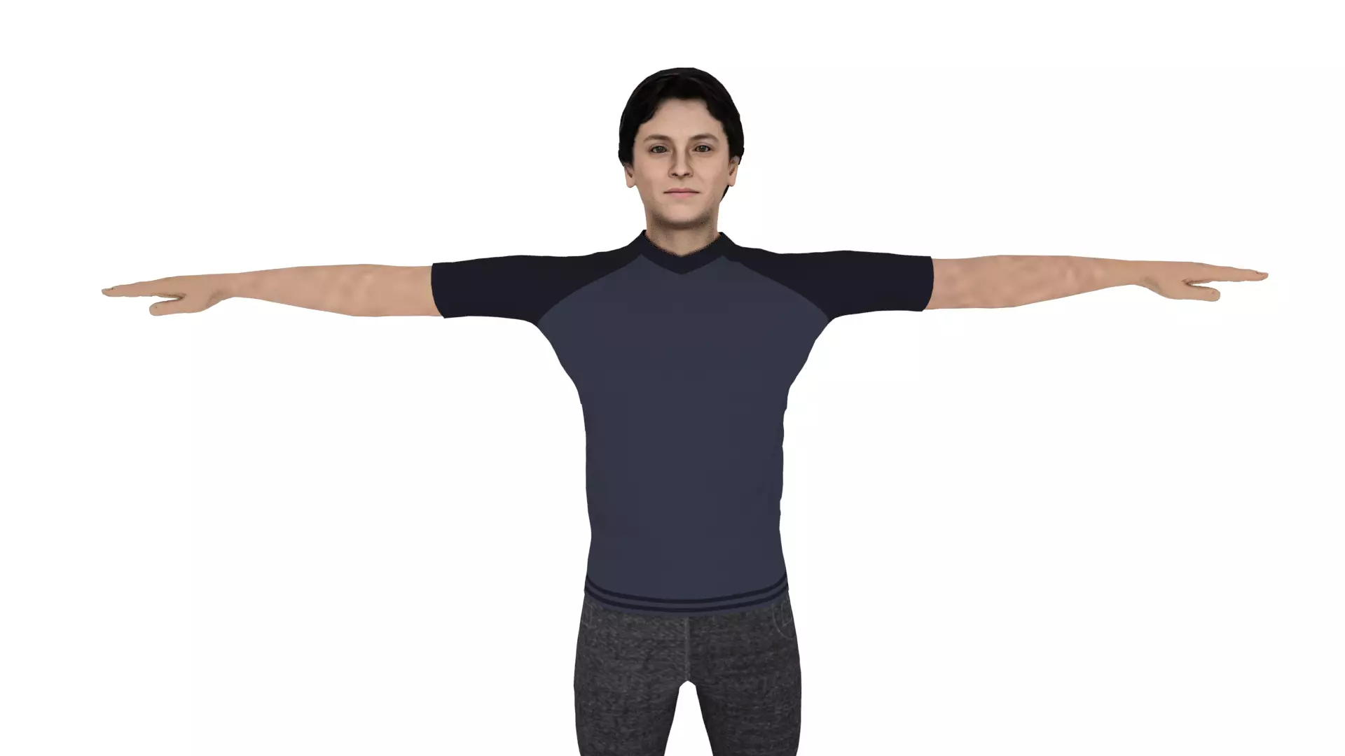 Realistic Man Low-poly 3D model_0