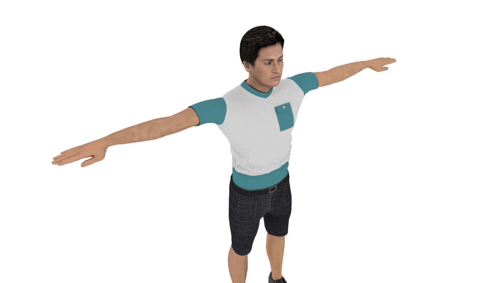 Character Man Low-poly 3D model_4