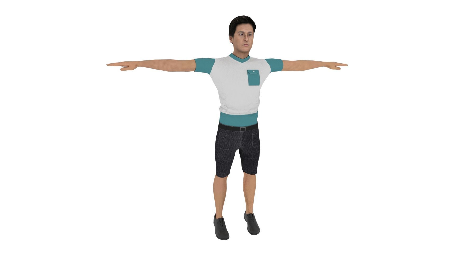 Character Man Low-poly 3D model_5