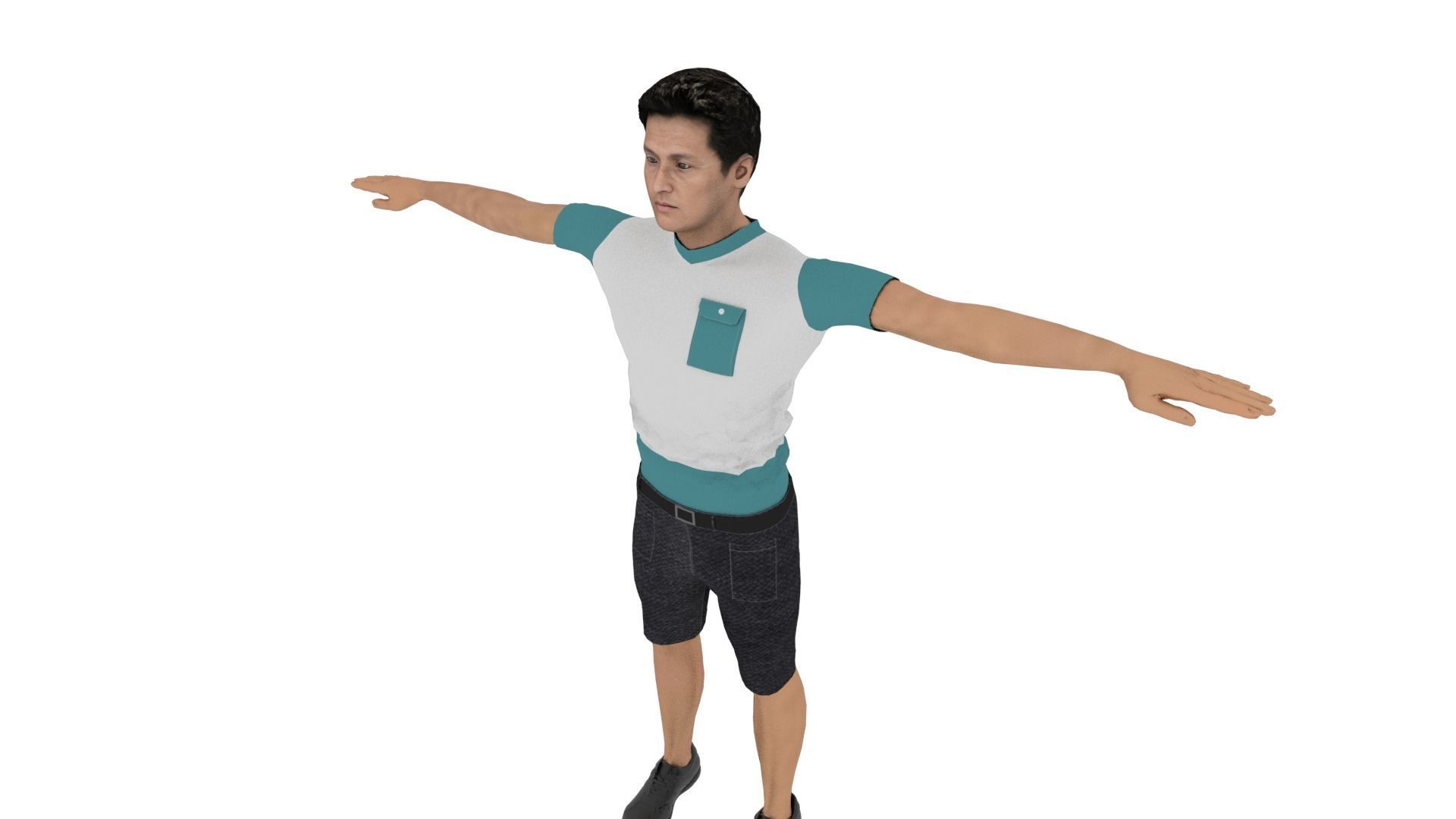 Character Man Low-poly 3D model_3