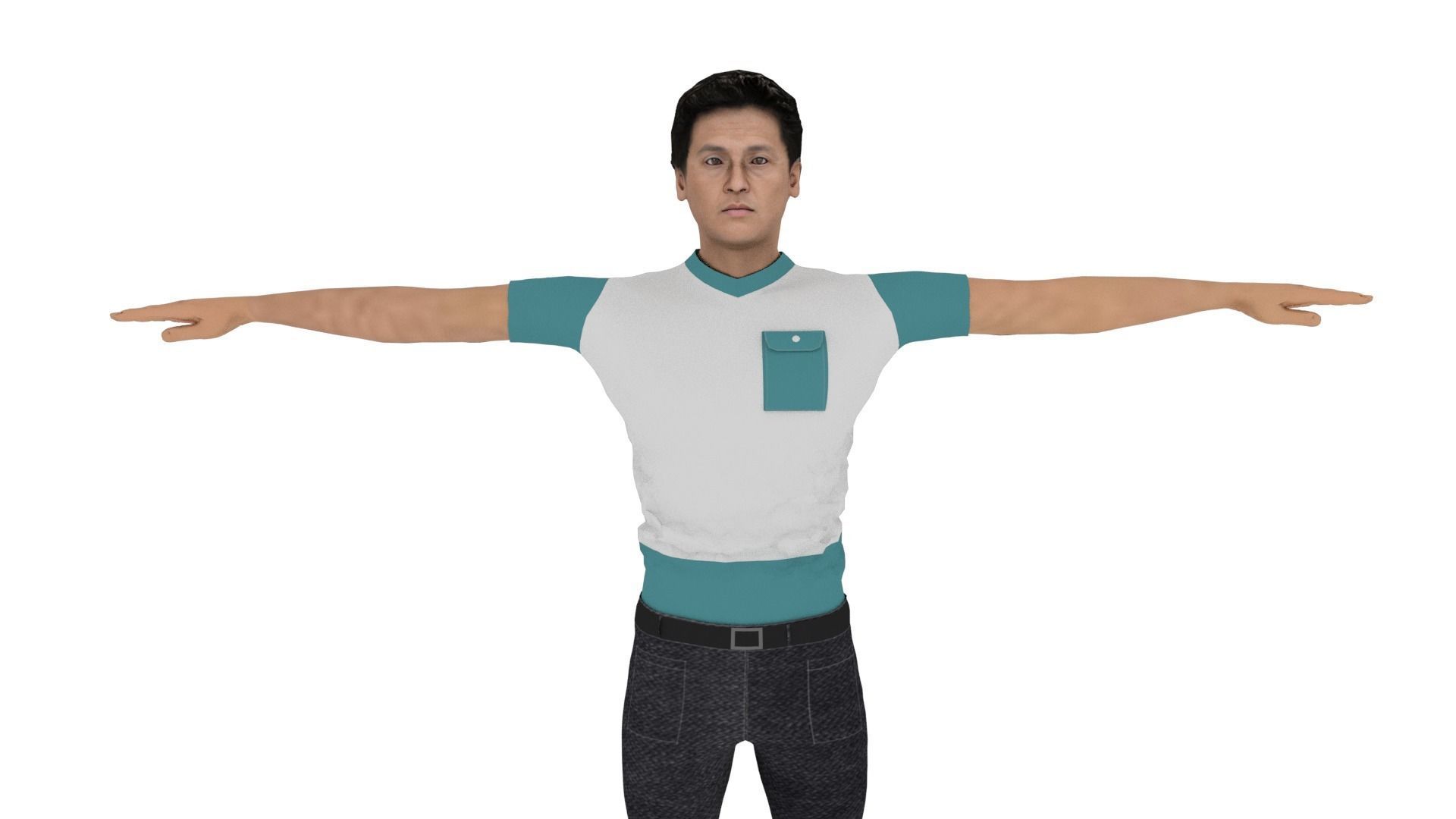 Character Man Low-poly 3D model_2