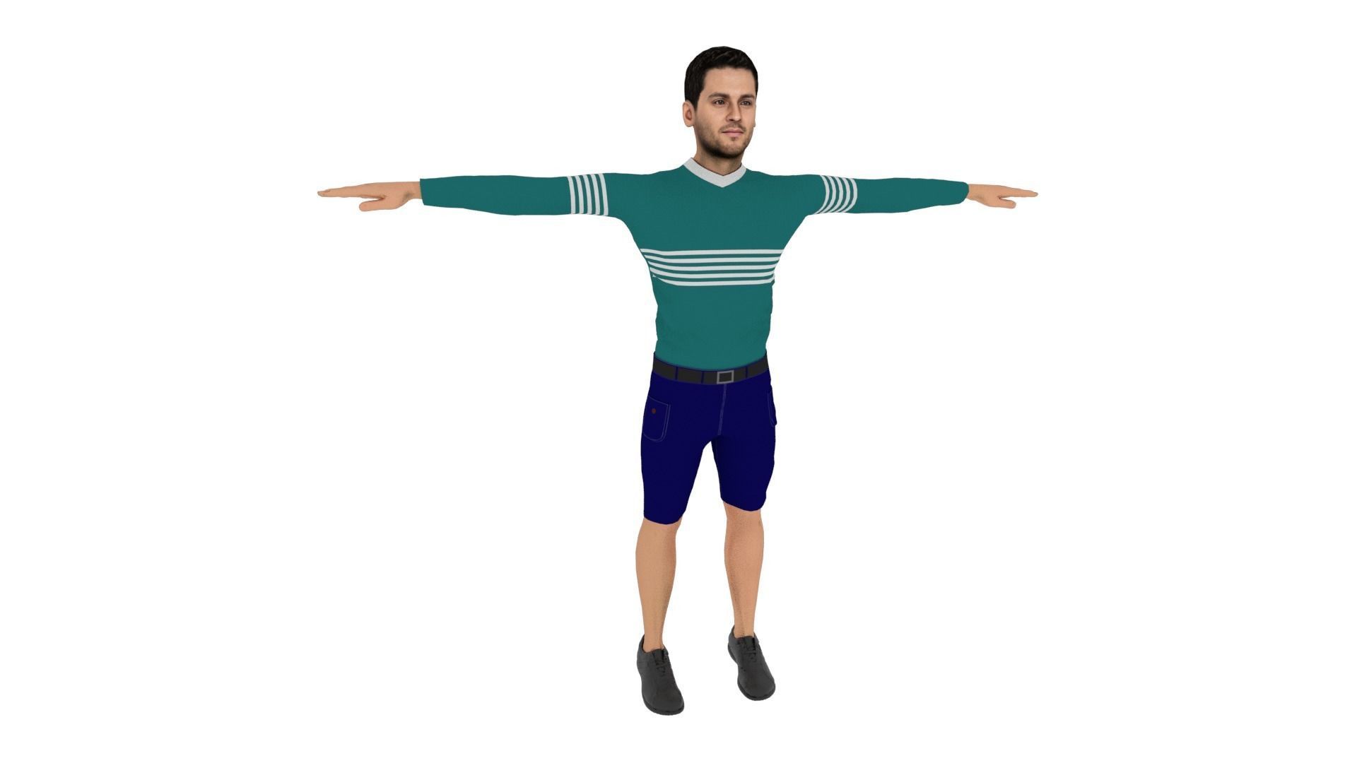 Character Man Low-poly 3D model_5