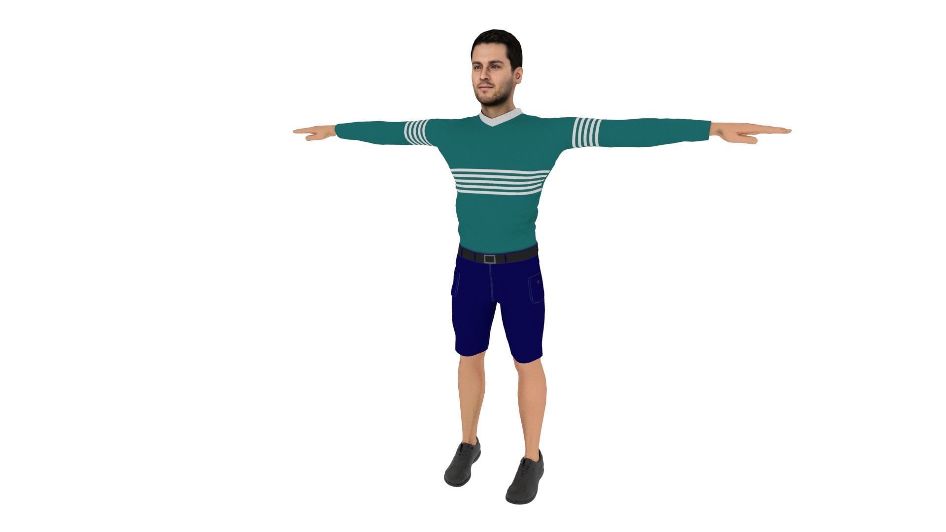 Character Man Low-poly 3D model_1